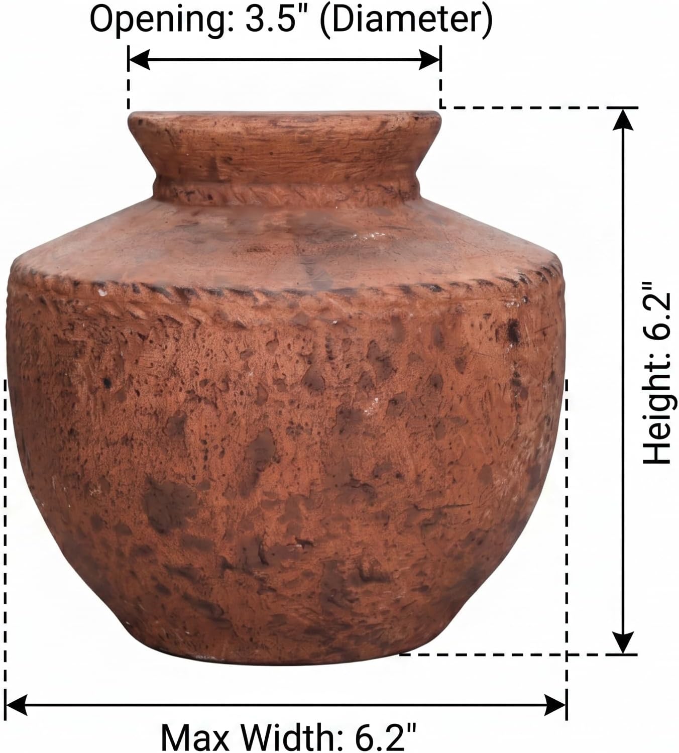 Ceramic Flower Vase / Brown / 6 Inch