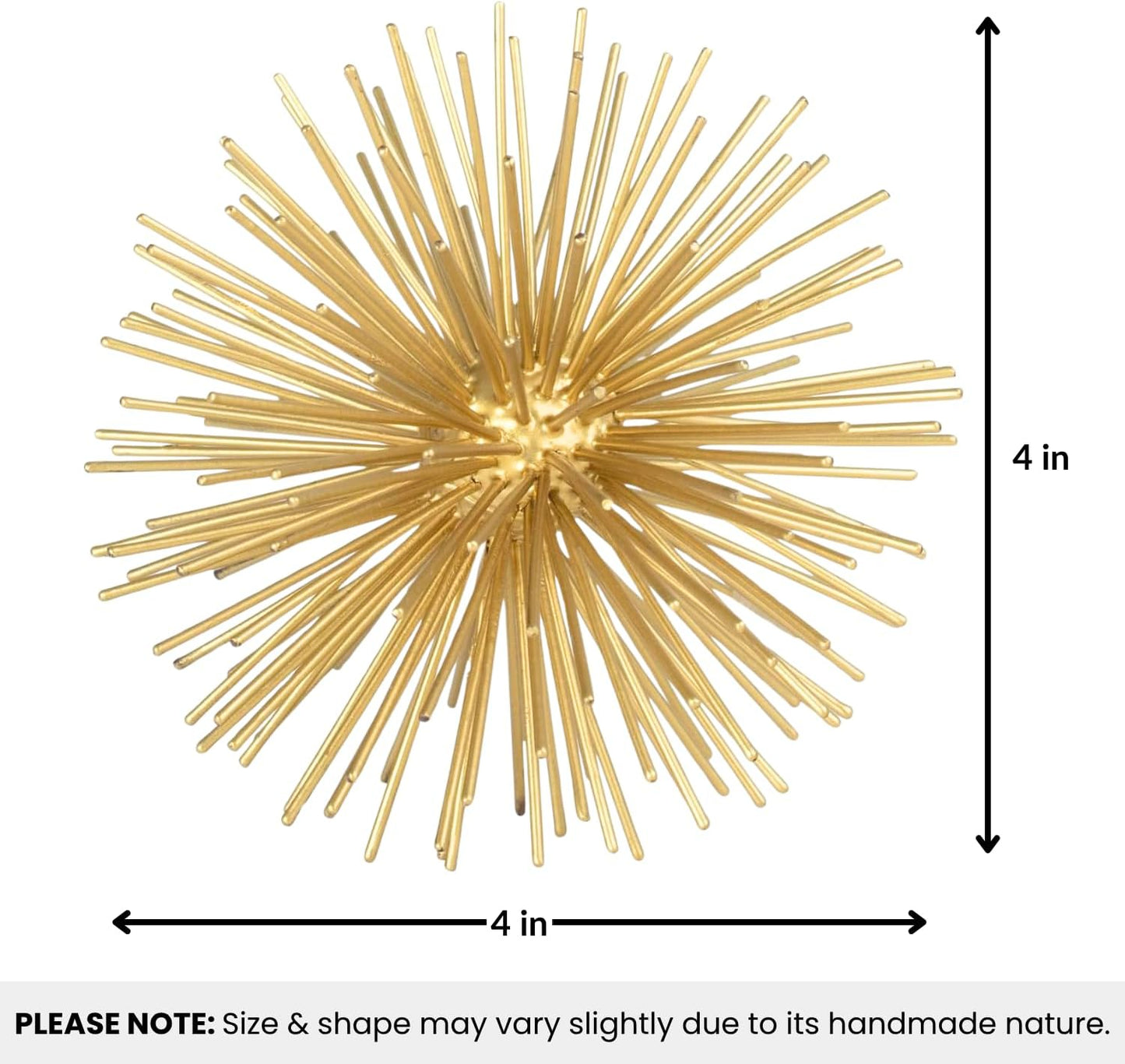 Adds sculptural texture to shelves / Gold / Small / 4 Inch