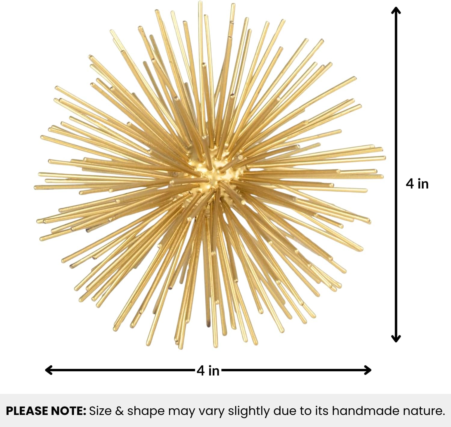 Adds sculptural texture to shelves / Gold / Small / 4 Inch