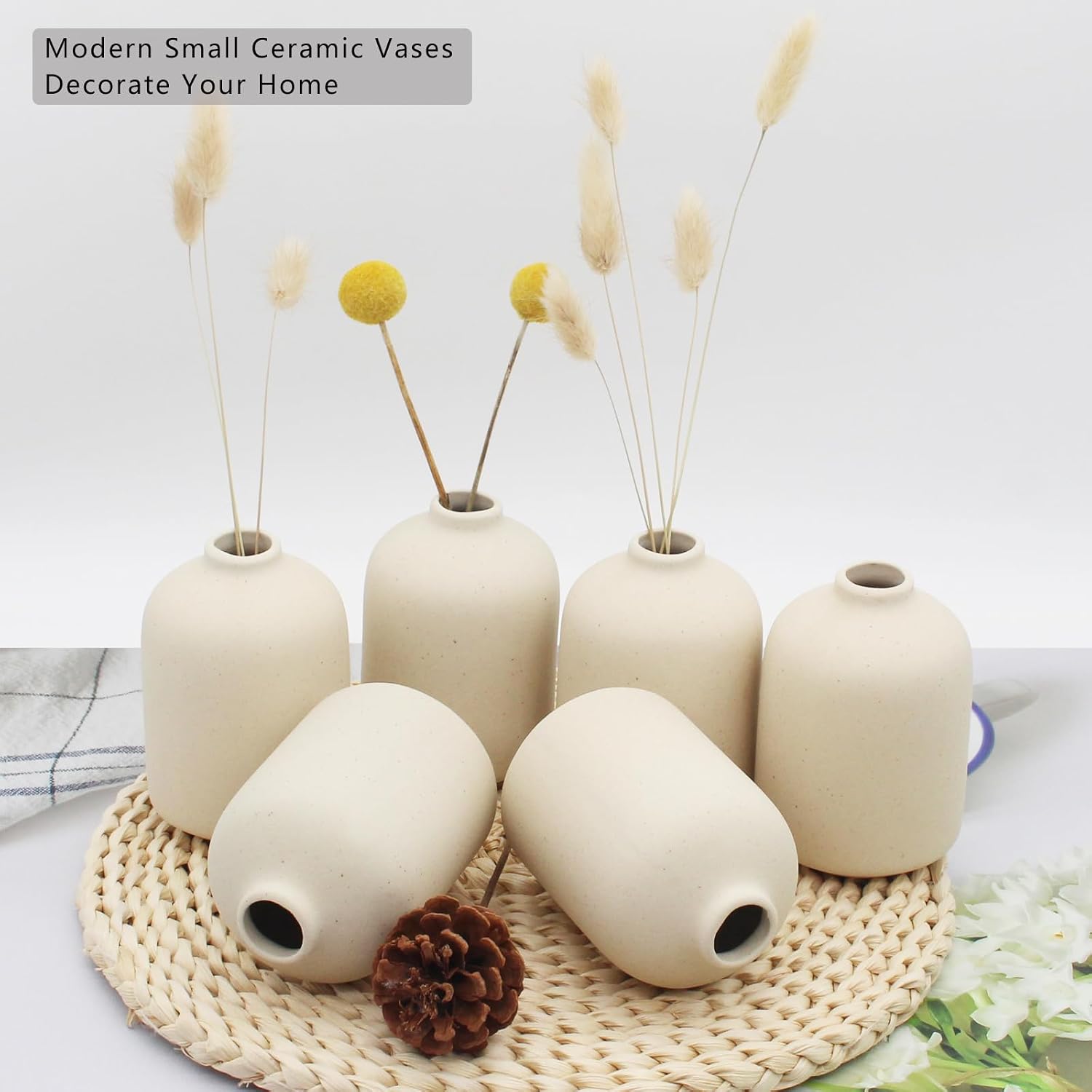 Vase for Flowers Boho Vases / Small / Light Yellow-b / Set of 6