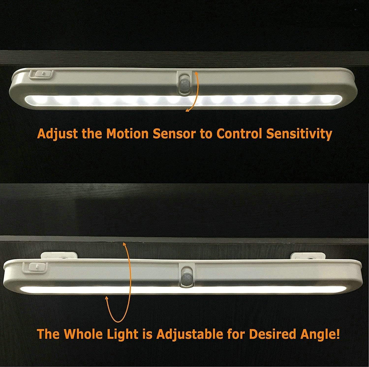 BLS T01LB LED Closet Light Super Bright 20 LED Under Cabinet Lighting Battery Powered/DC Input Wireless Motion Sensing