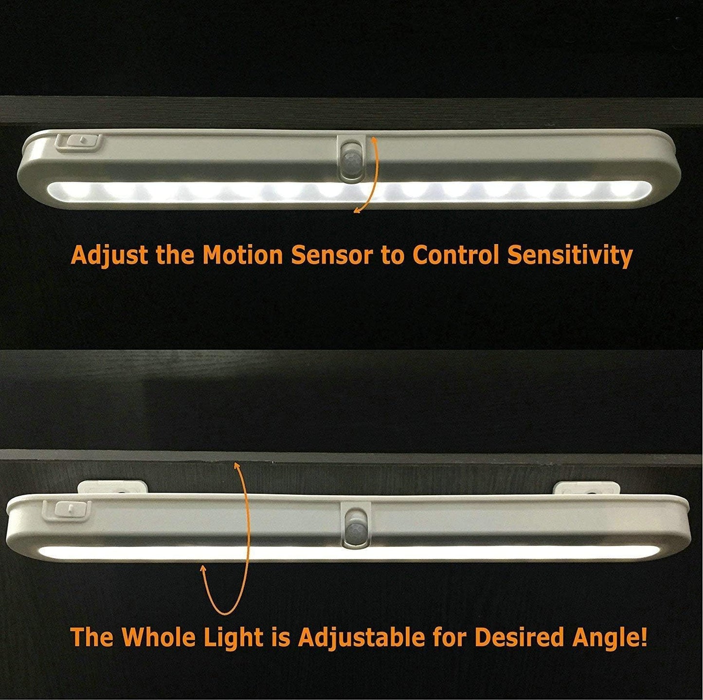BLS T01LB LED Closet Light Super Bright 20 LED Under Cabinet Lighting Battery Powered/DC Input Wireless Motion Sensing