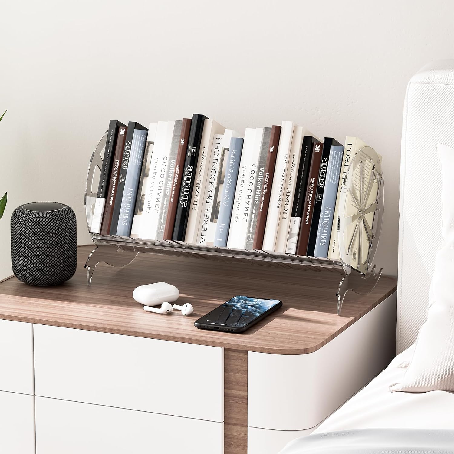 Desktop Bookshelf Rack Acrylic Storage Organizer