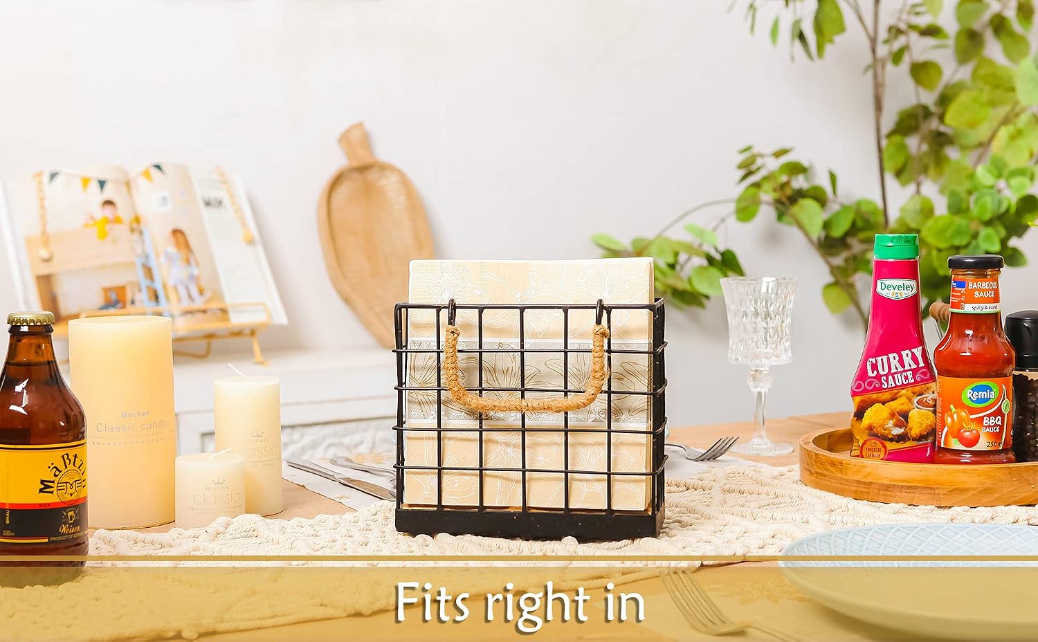 Farmhouse Napkin Holder / Black