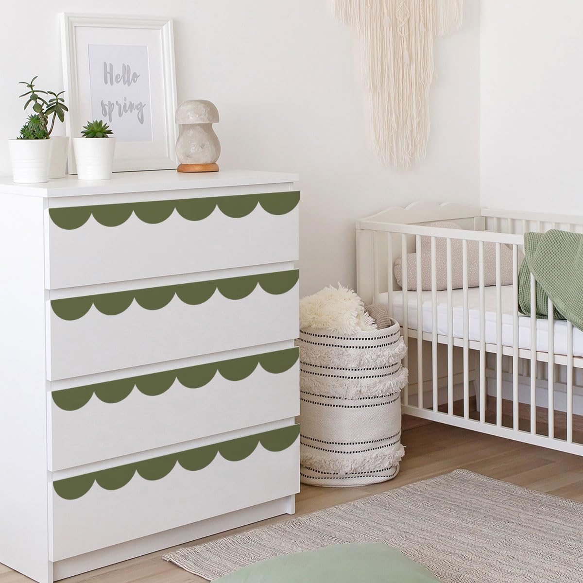 Scallop Border Wall Sticker / Dark Green