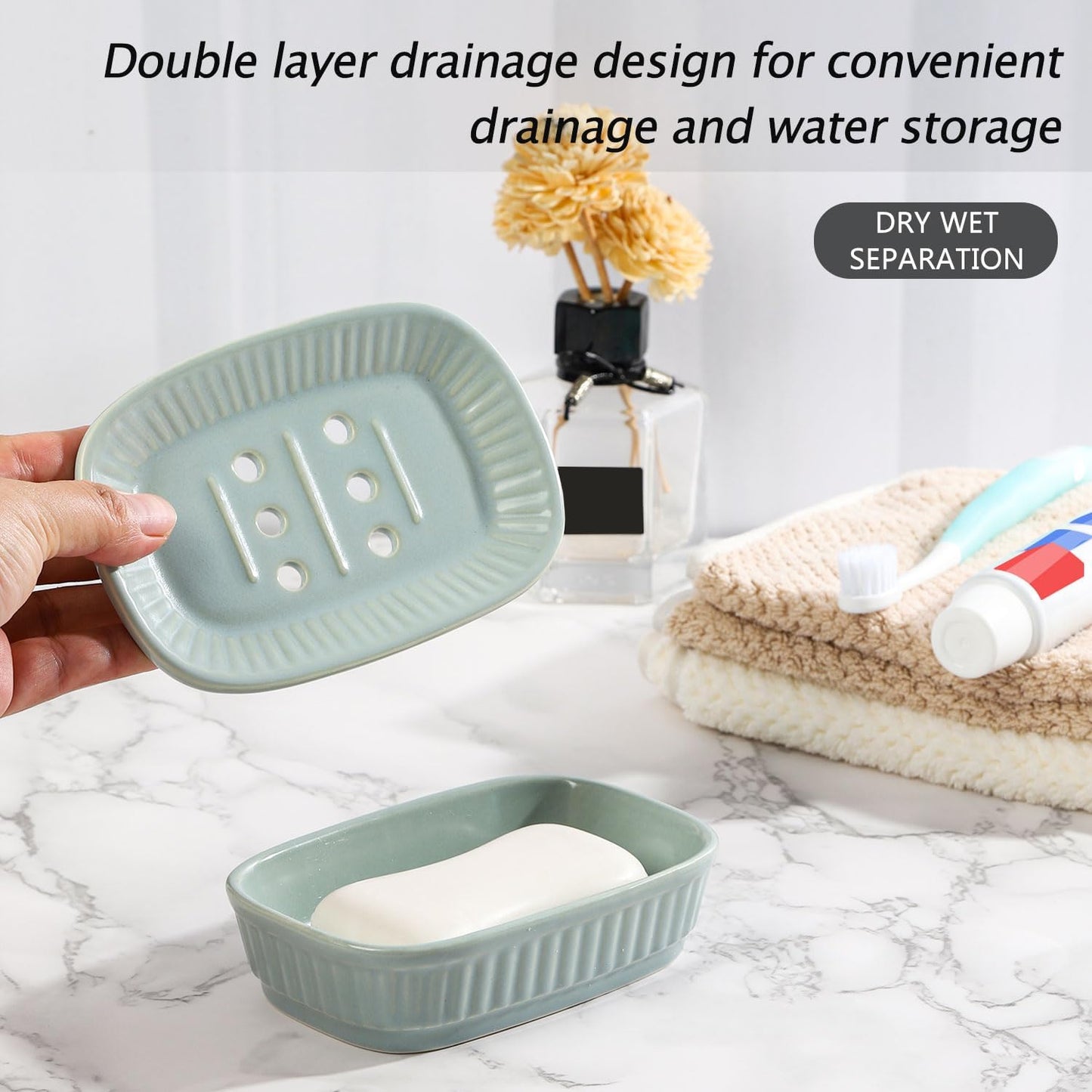 Ceramic Soap Holder / Green