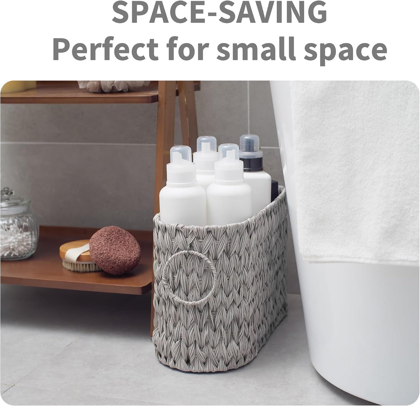 Wicker Basket / Toilet Paper Basket / Grey