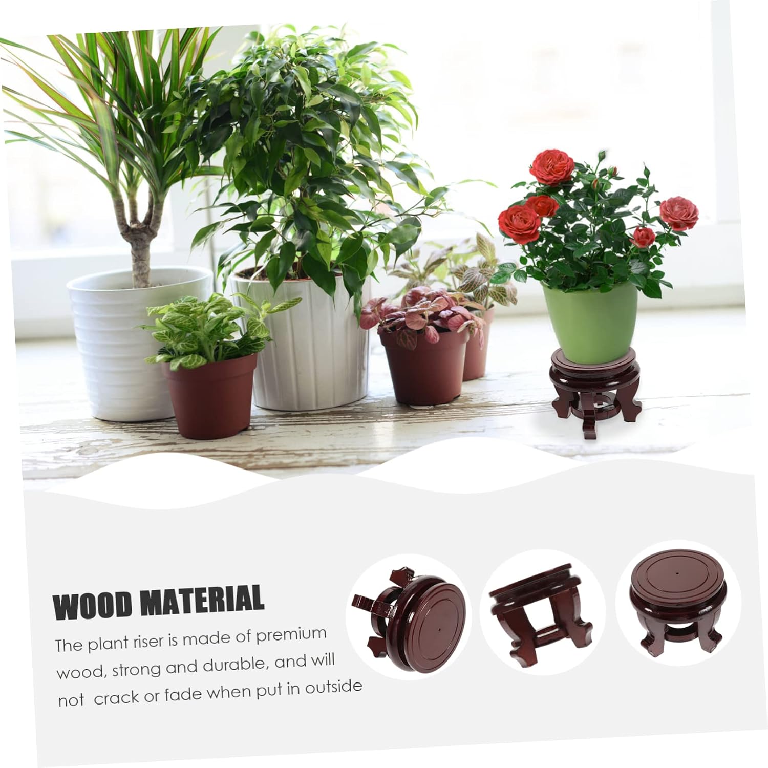 Wood Plant Stand Wooden Potted Plant Riser
