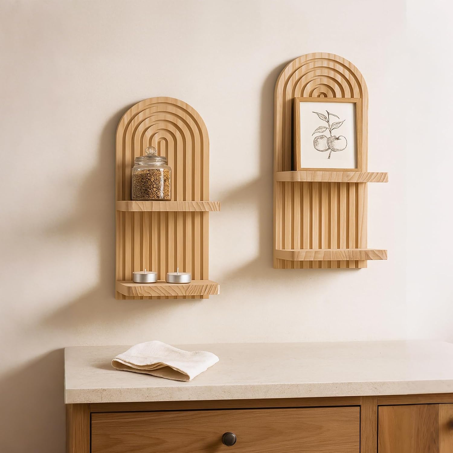 Floating Shelves / 2 Burlywood / Set of 2