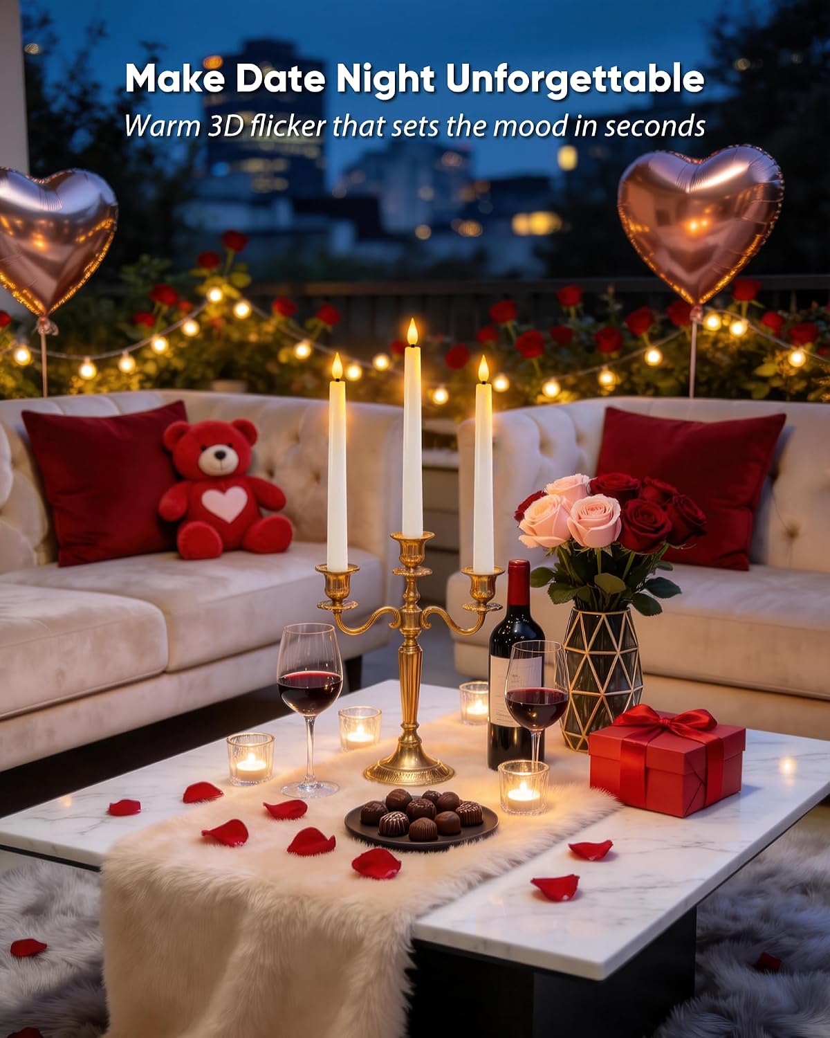 Homemory 6 Pcs Waxy Flameless Taper Candles with Remote, Led Candlesticks Classic Tall Candle, Flickering Battery