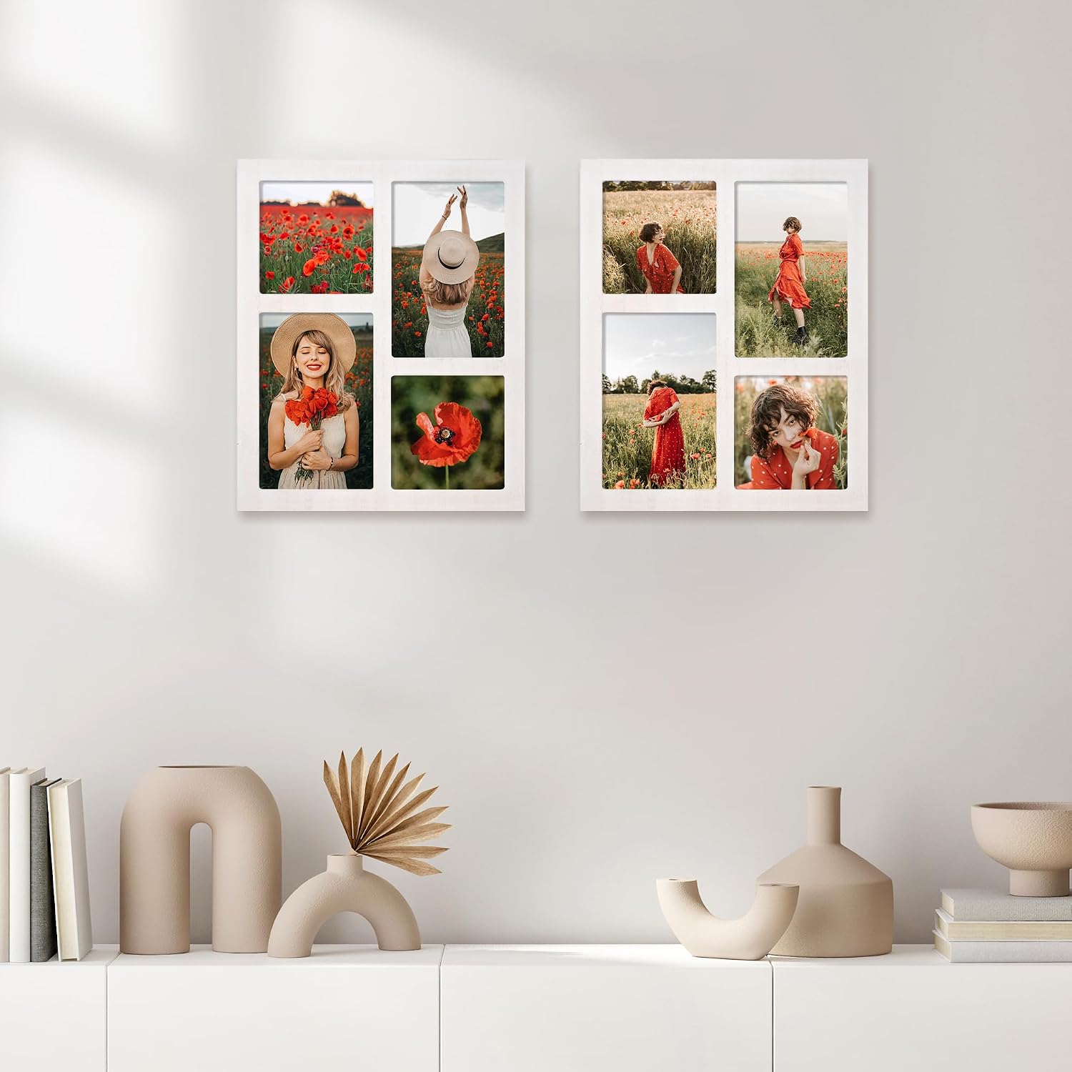YESKAY Picture Frame Collage 4x6 and 4x4 Photos Display, 4x6 Multiple Photo Collage Frames with Tempered Glass, Family