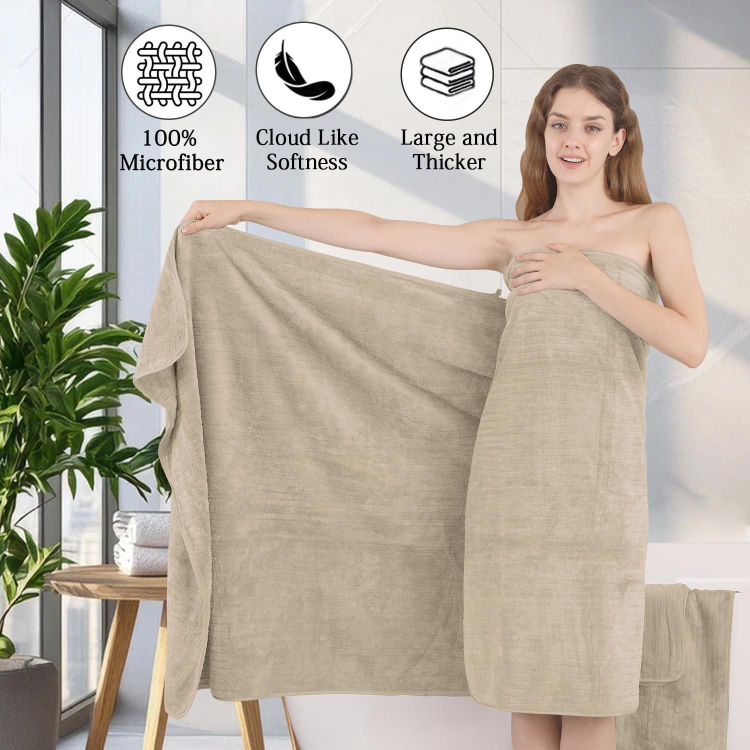 18 Piece Family Bath Towel Set Include 6 Bath Towels,6 Hand Towels and 6 Washcloths Soft Bathroom Towel with Hanging