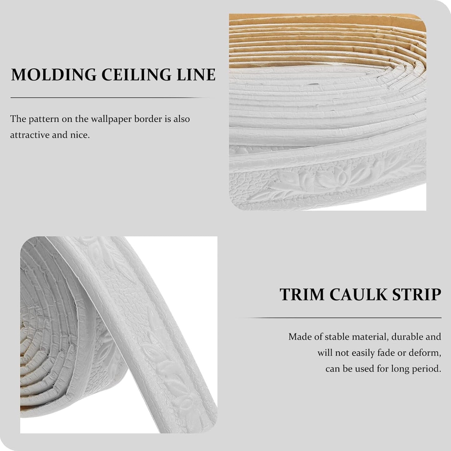 6 Rolls Self Adhesive Wallpaper Border Peel and Stick Flexible Edging Strip / 89.76 x 1.57 x 0.59