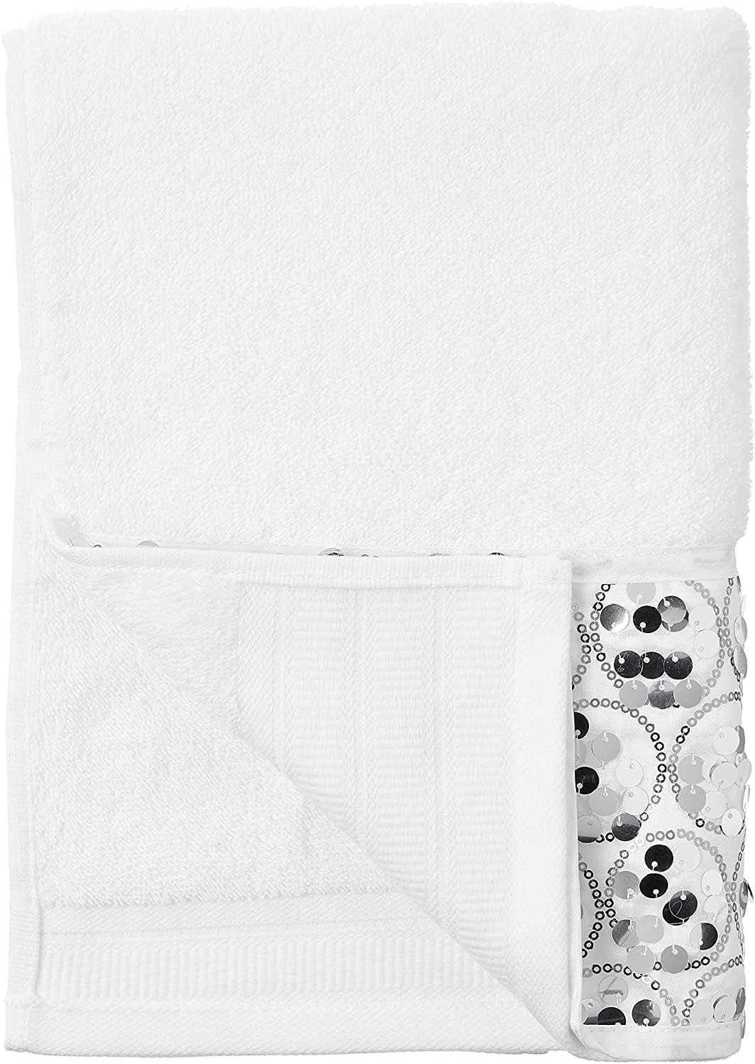 Zahari Home Sinatra Modern Bathroom Towel Set - 3 Piece Luxury Contemporary Decor Bling White Bath Towel Sets Soft