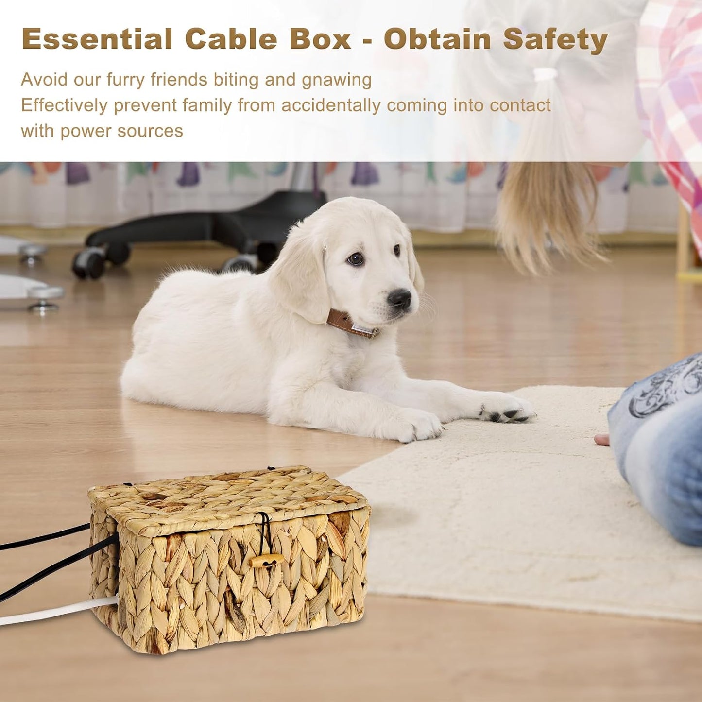 Cable Organizer Box / S / Water Hyacinth