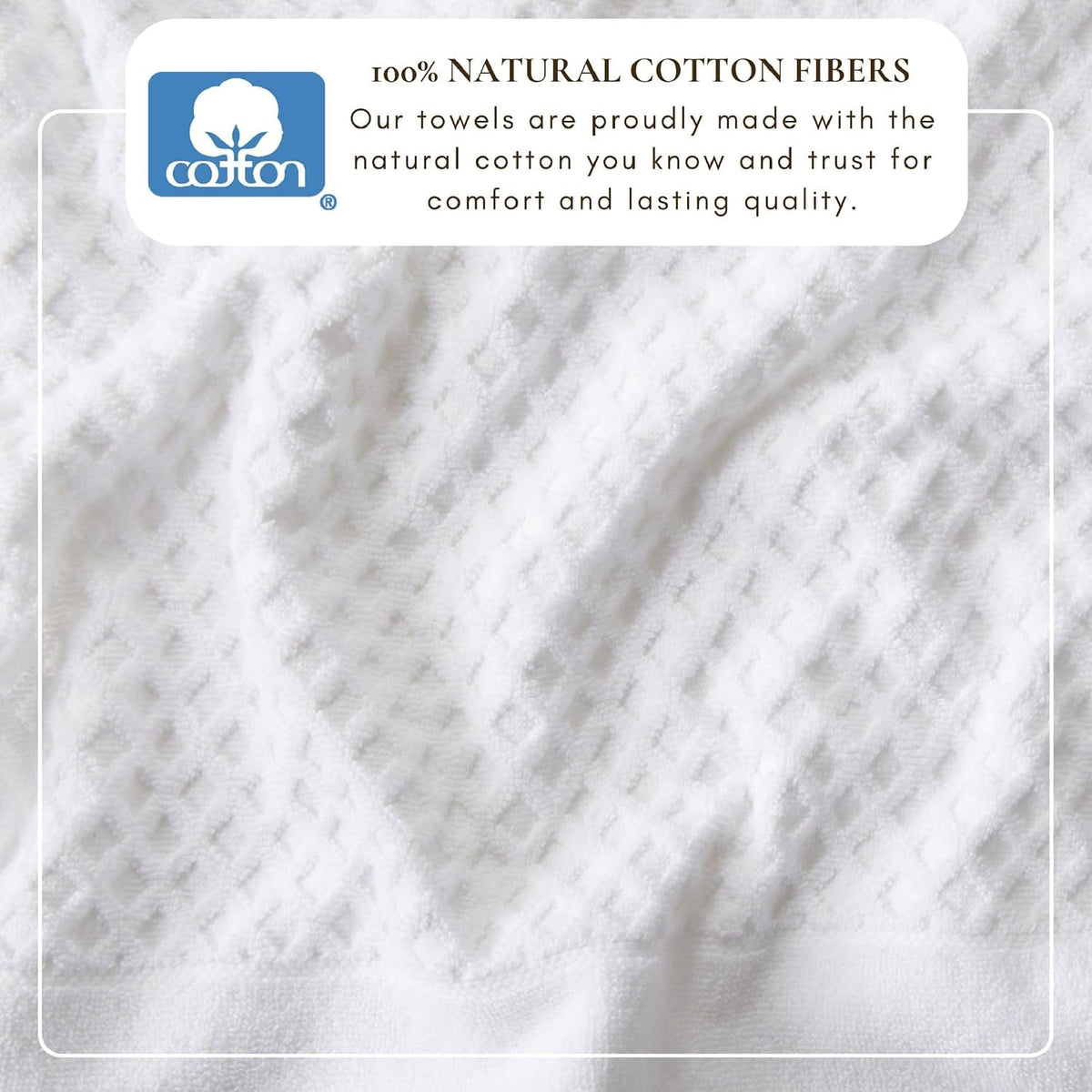 Great Bay Home Bath Towels - 100% Cotton 6 Piece Bath Sheet Set - Diamond Waffle Weave - Absorbent, Durable, Quick-Dry