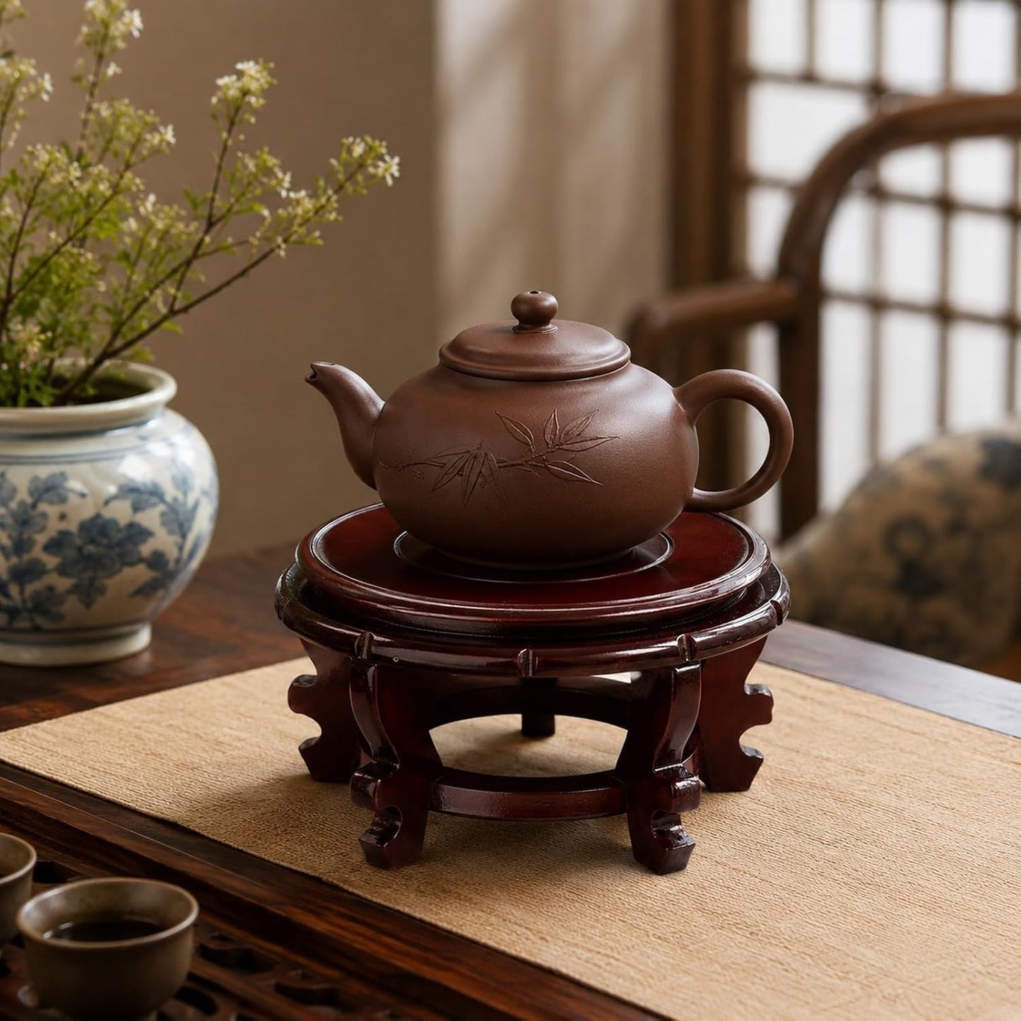 Wooden Mini Stool Display Stand Round Plant Riser Shelf Decor