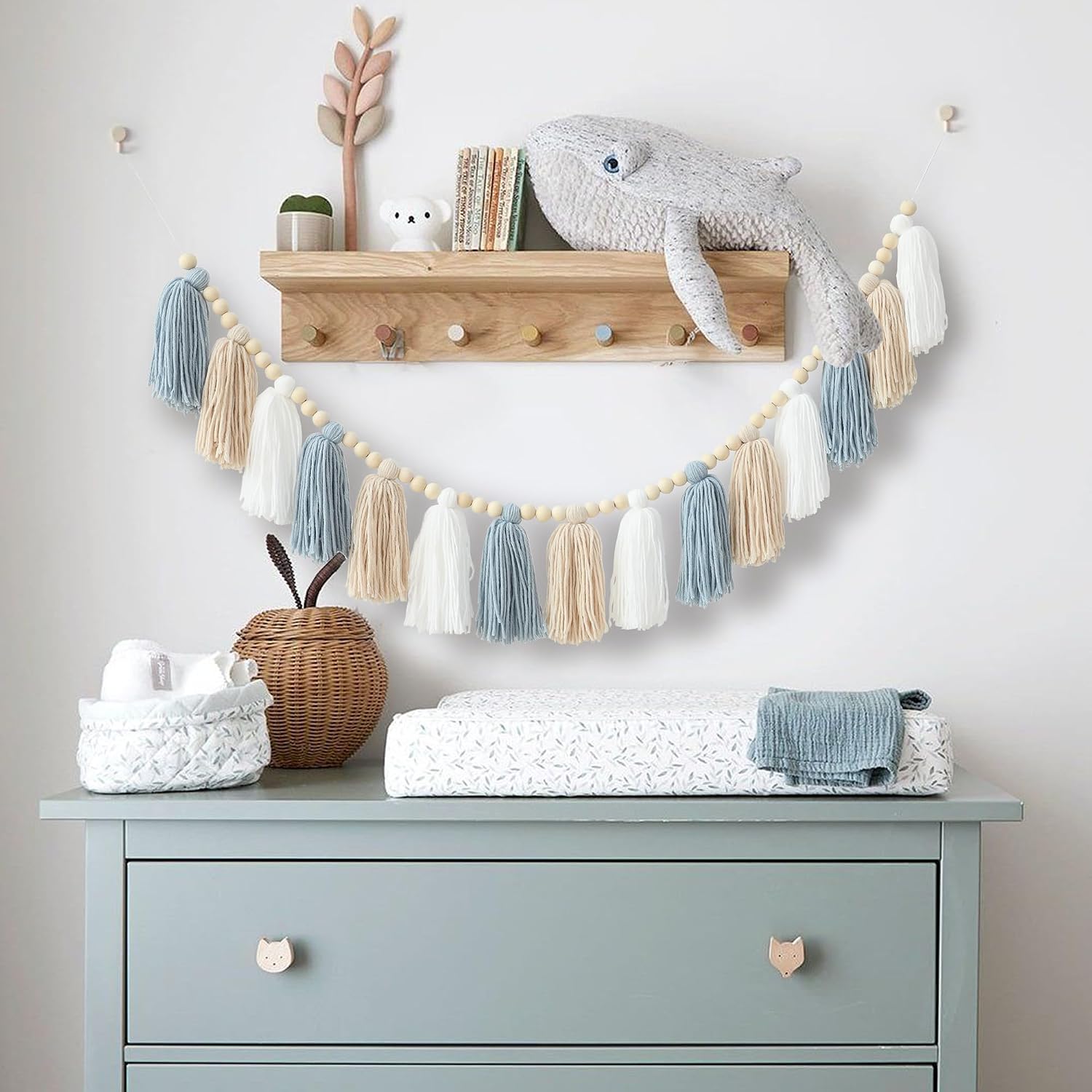 Boho Tassel Garland Wall Hanging / Blue
