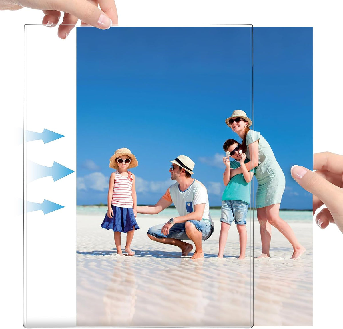 Magnetic Picture Frames for Refrigerator 8x10 Inch, Magnetic Photo Holders for Fridge, 6 Pack Acrylic Magnetic Picture