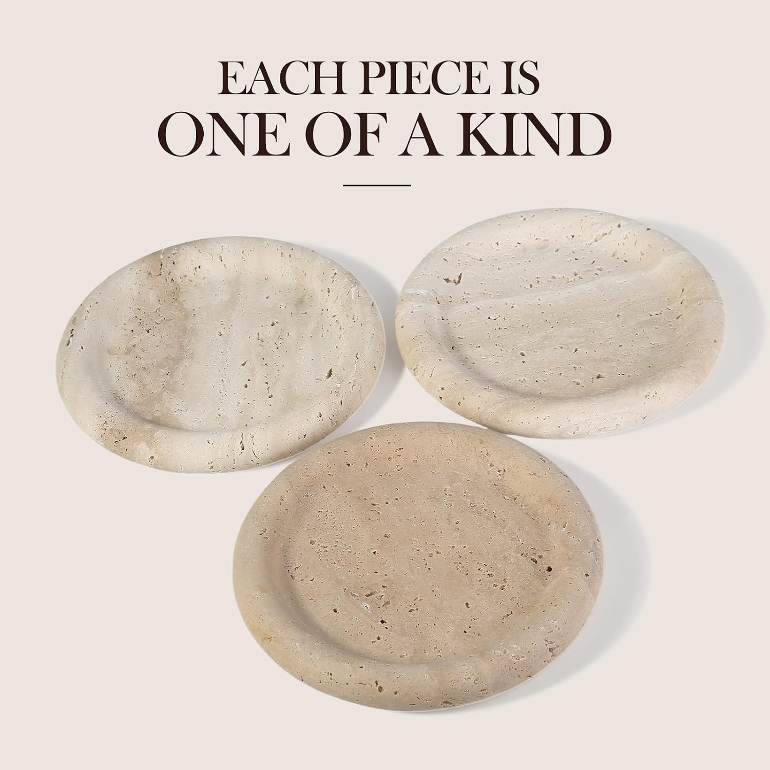 Candles / Italian Round Travertine Tray