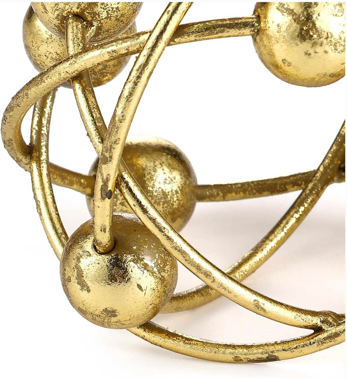 6- Metal Round Orbital Sphere / Modern Orbital Sphere / Gold