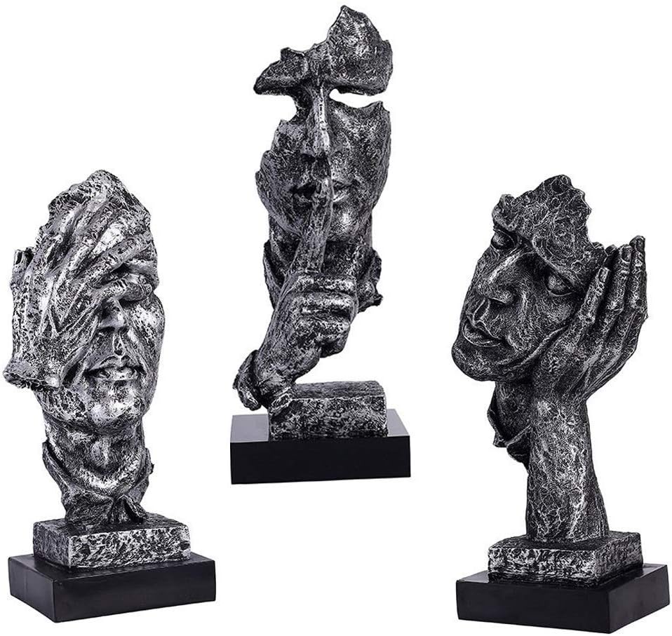 Hand & Face Statues and Sculptures / No See Silver