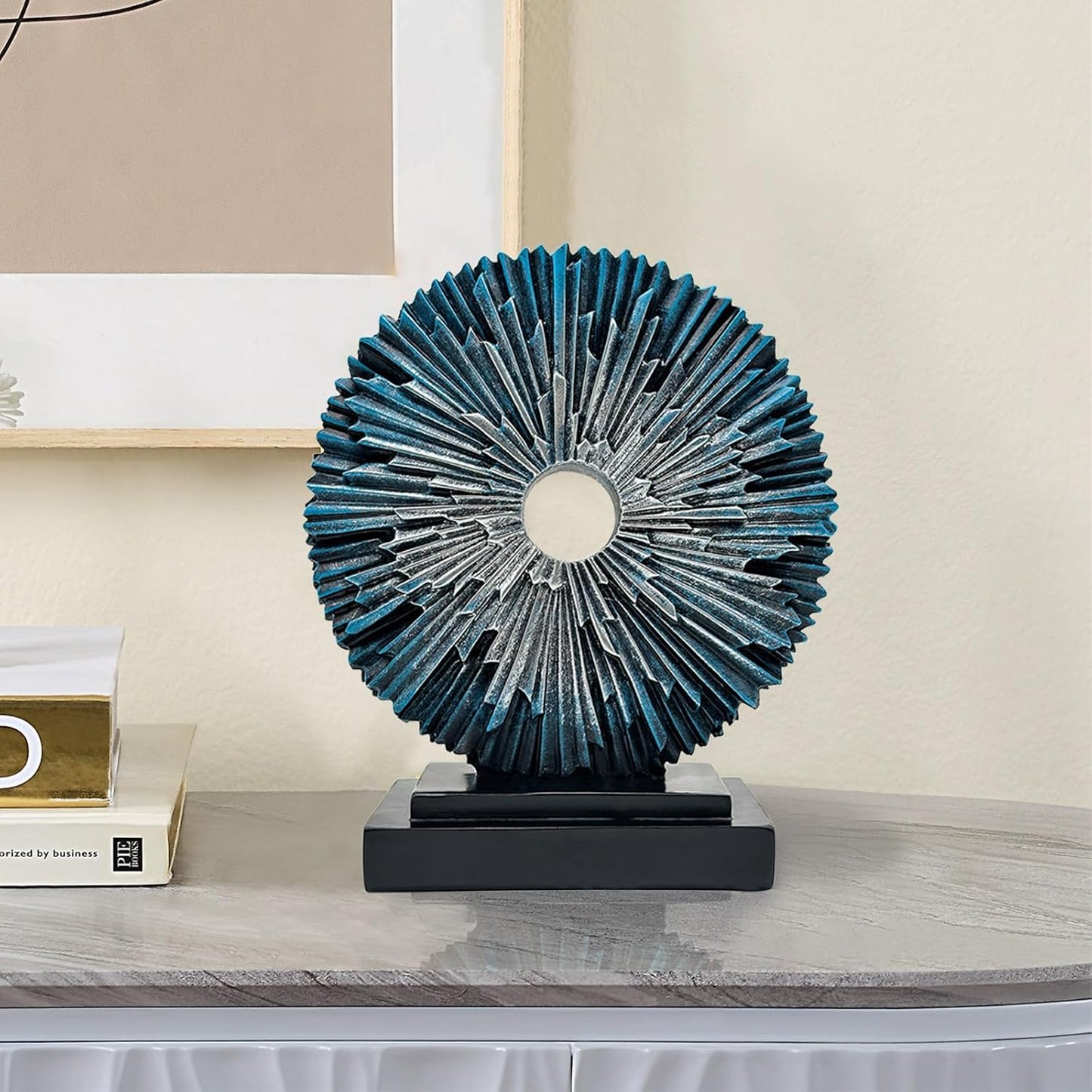 Abstract Statue / Creative Round Line Ornament / Blue / Round Statue