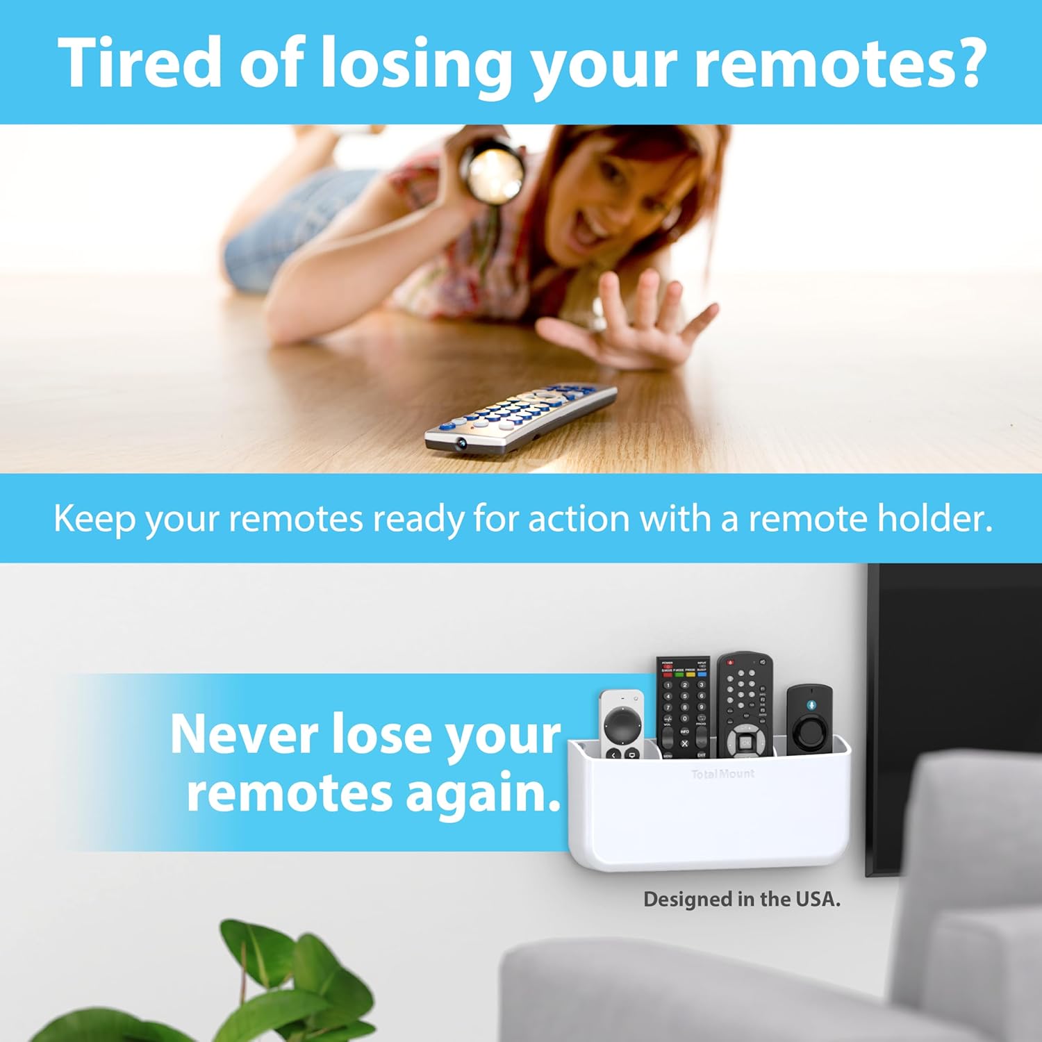 Hole-Free Remote Holder / White