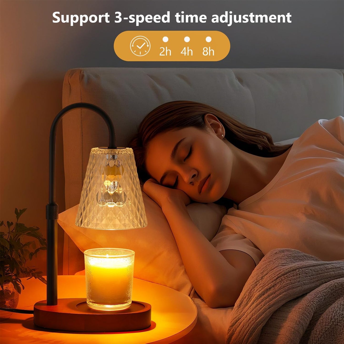 Candle Warmer Lamp with Timer: Electric Candles Warmers Adjustable Height Dimmable - Large Wax Candle Warmers Lamps
