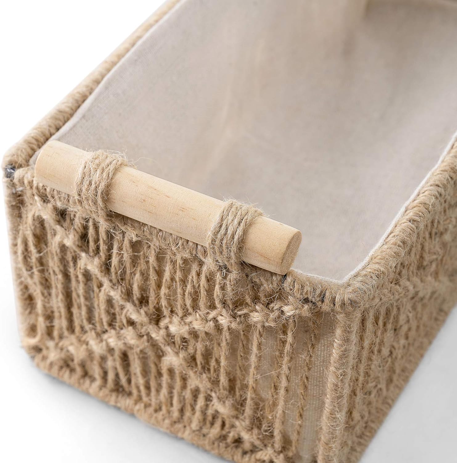 Macrame Storage Baskets Boho Decor Box Handmade Woven Decorative Countertop Toilet Tank / Brown
