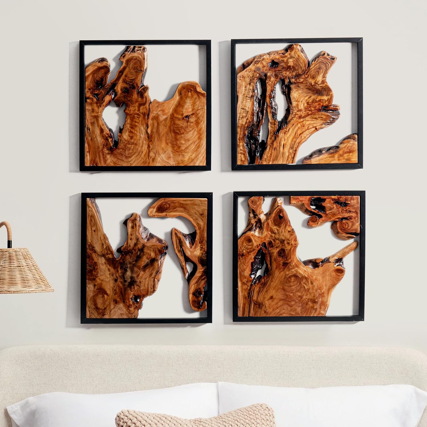 Rustic Cedar Wall Sculptures / Set of 2