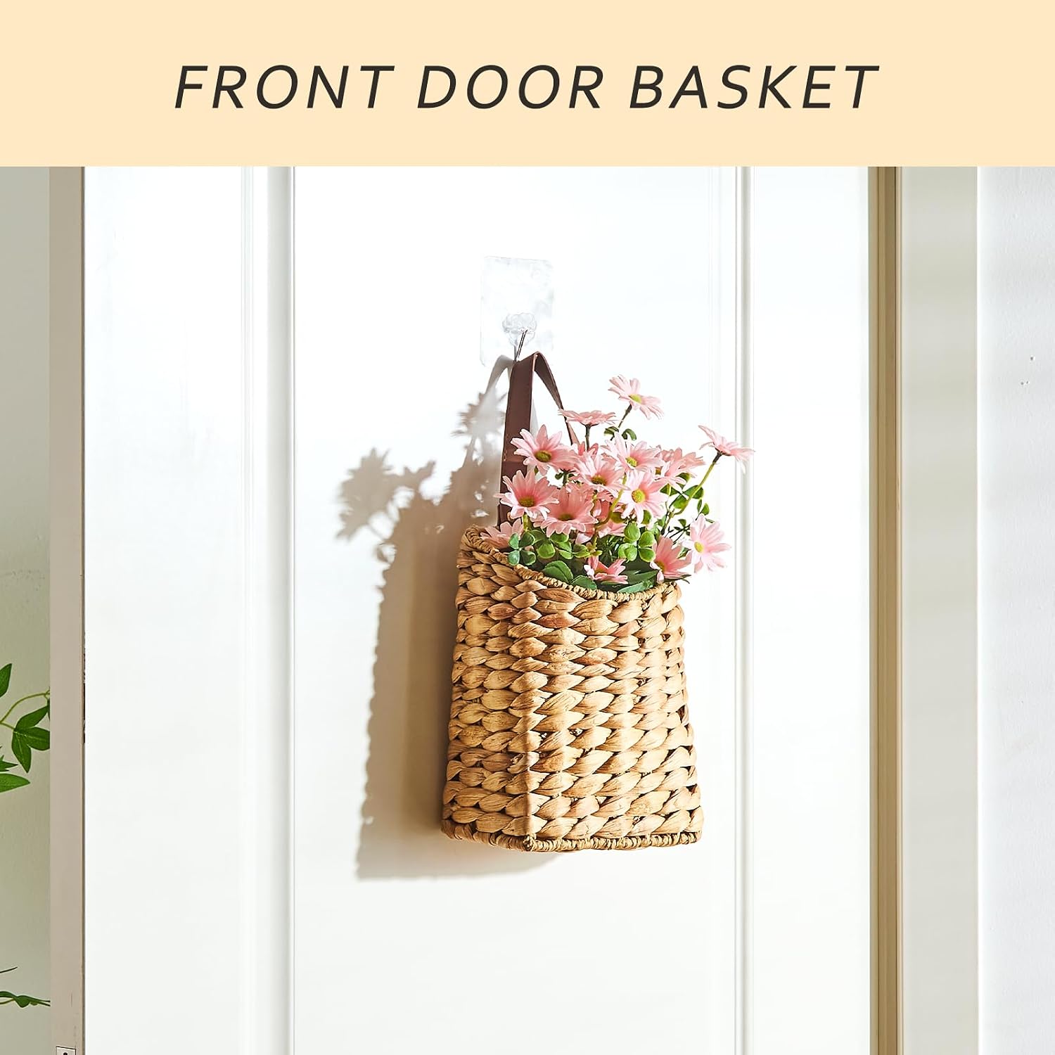 Wall Hanging Pocket Basket Portable Storage Basket Decorative Boho Mounted / Water Hyacinth
