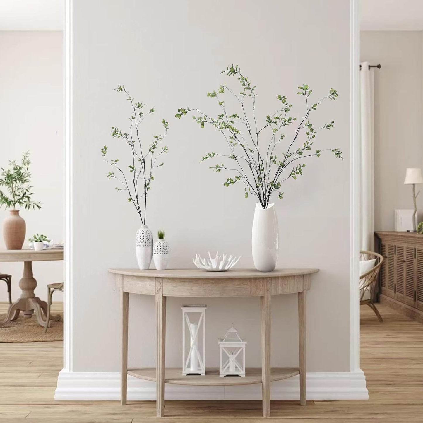 47.2’’ Artificial Ficus Branches Artificial Greenery Stems Faux Ficus Twig Plants / Green / Set of 4