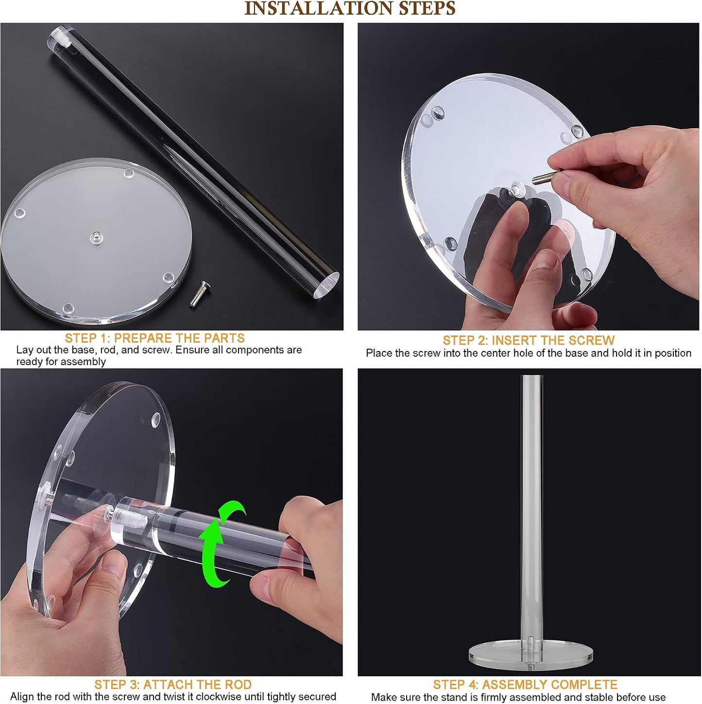Paper Towel Holder Countertop Clear Acrylic 5.9" Diameter Thickening Sturdy Base,for Kitchen Bathroom, Paper Towel