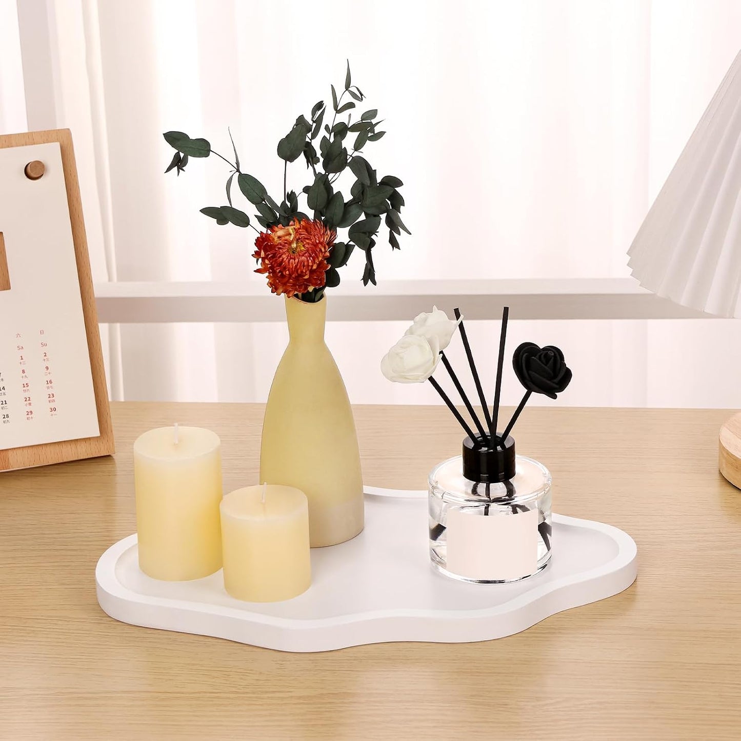 Cloud Wooden Jewelry Tray Trinket Dish / White