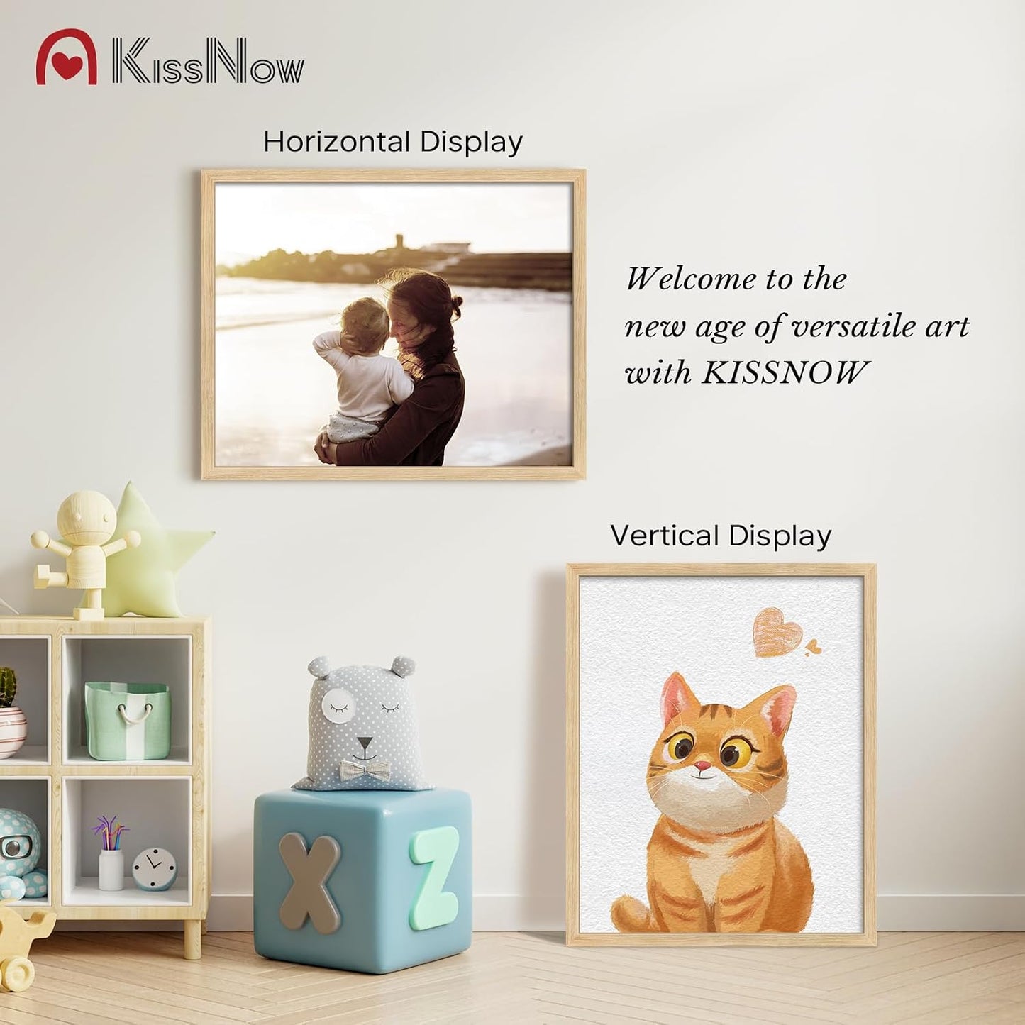 24x30 Picture Frame, Oak Solid Wood, 2 Pack, Wall Hanging for Art | Thick & Wide Border, HD Plexiglass, Horizontal or