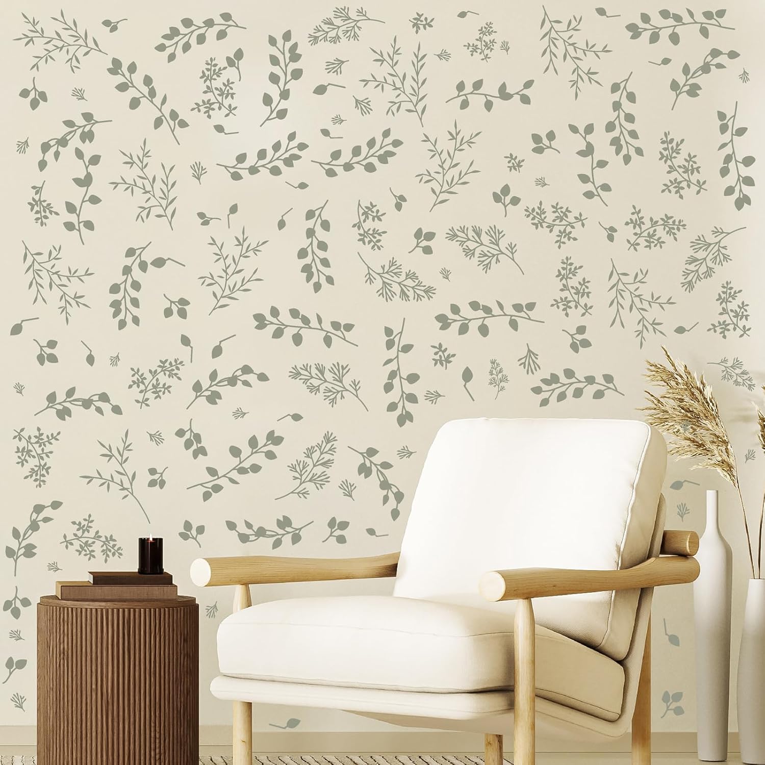 Green Leaf Wall Stickers Boho Eucalyptus Leaf Decals / Green A / Set of 126
