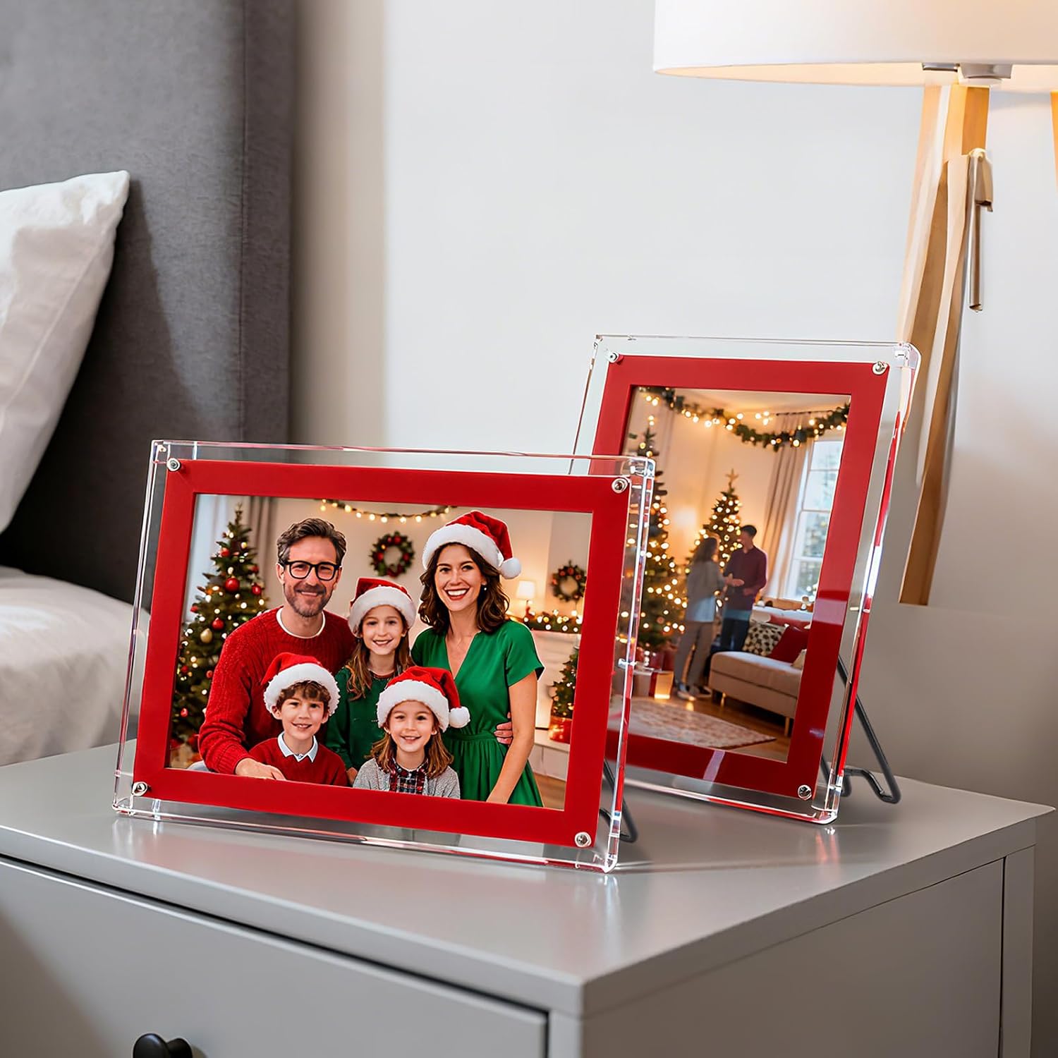 Stainless Steel Picture Frame Easel Backs Self-Adhesive / Black / Medium Size / Set of 6