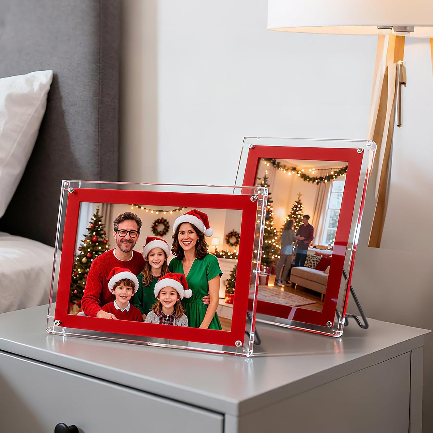 Stainless Steel Picture Frame Easel Backs Self-Adhesive / Black / 3 Size / Set of 6