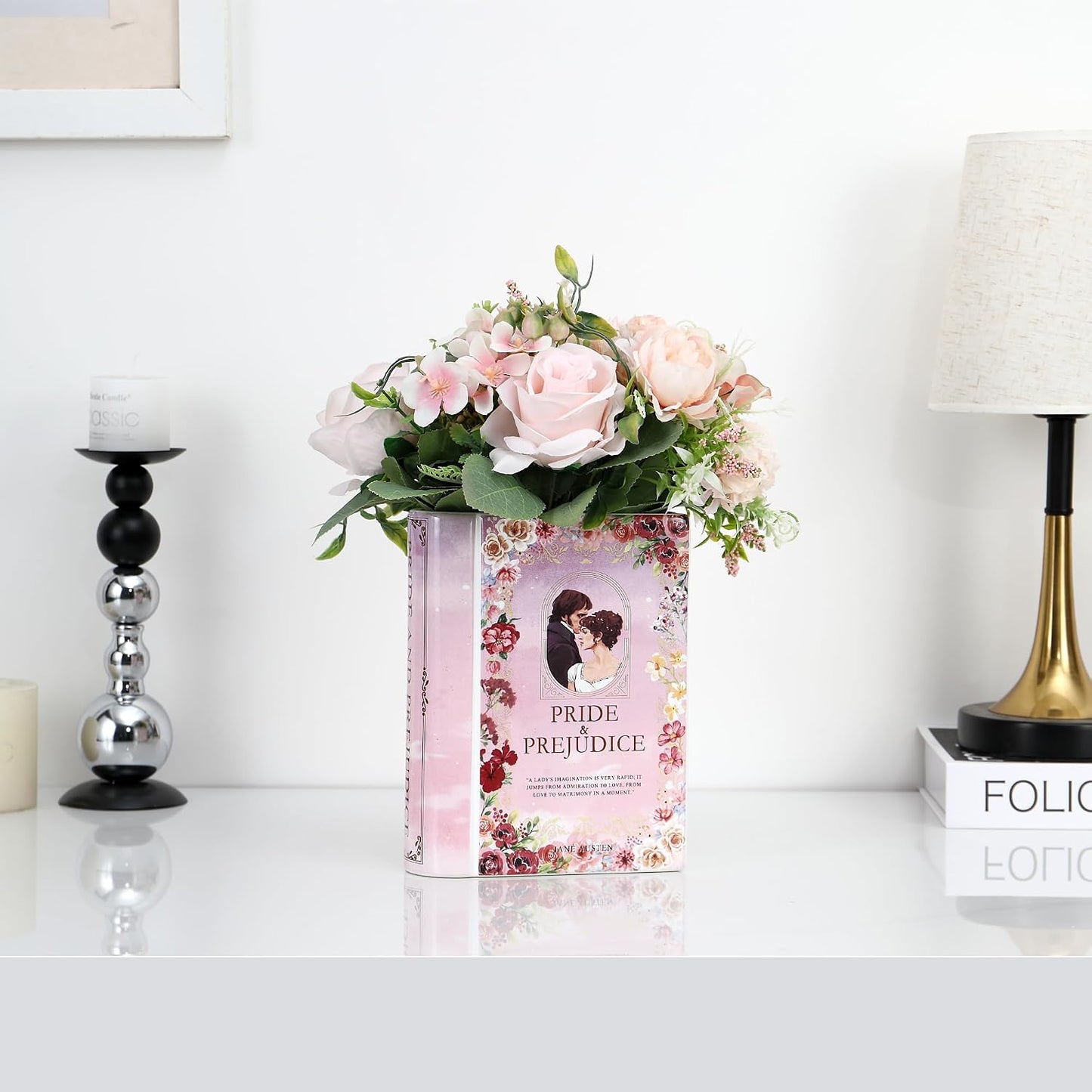 Ceramic Book Vase / Pride&prejudice / Ceramic-8