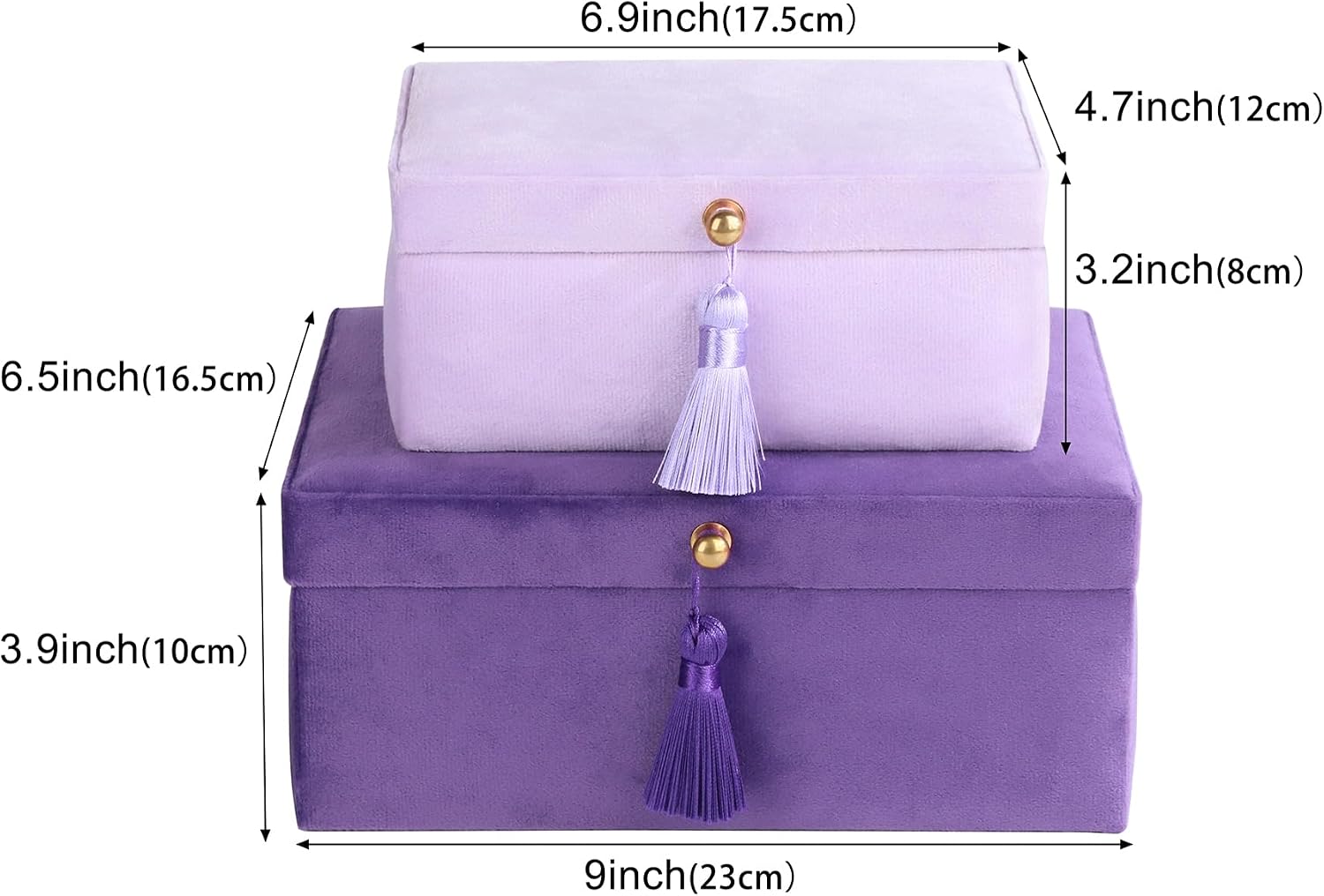 Velvet Jewelry Boxes Decorative Boxes / Purple