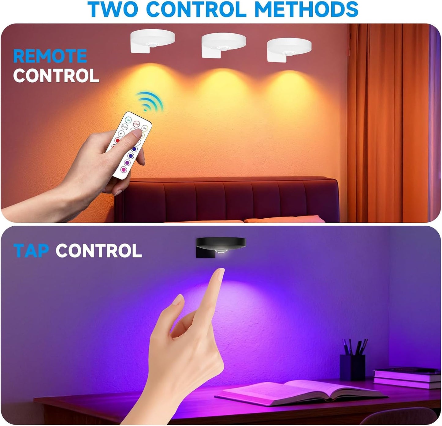 Rechargeable Picture Lights for Wall,Under Cabinet Lighting,1500mAh Rechargeable Battery Operated Picture Frame Lights