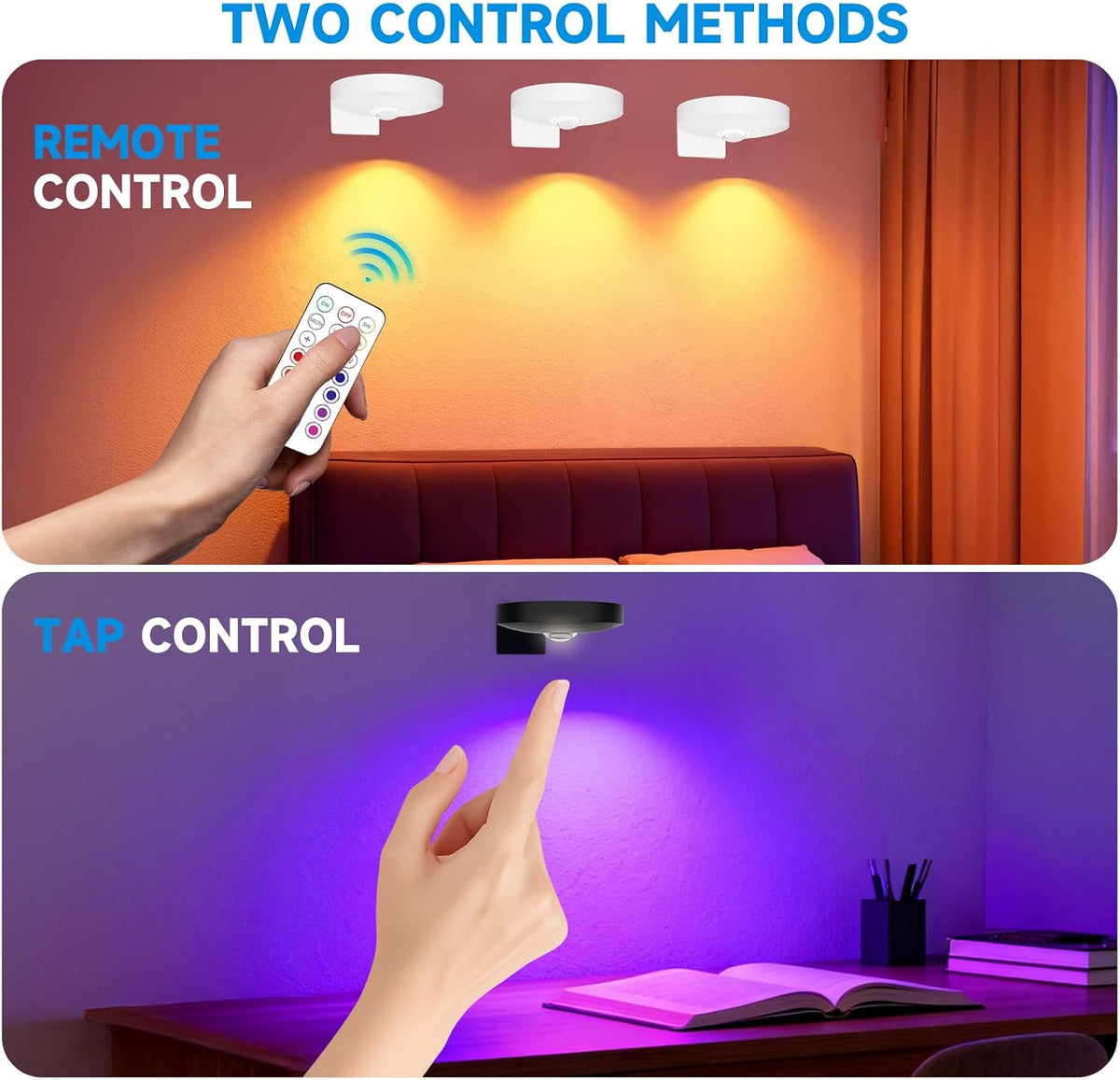 Rechargeable Picture Lights for Wall,Under Cabinet Lighting,1500mAh Rechargeable Battery Operated Picture Frame Lights
