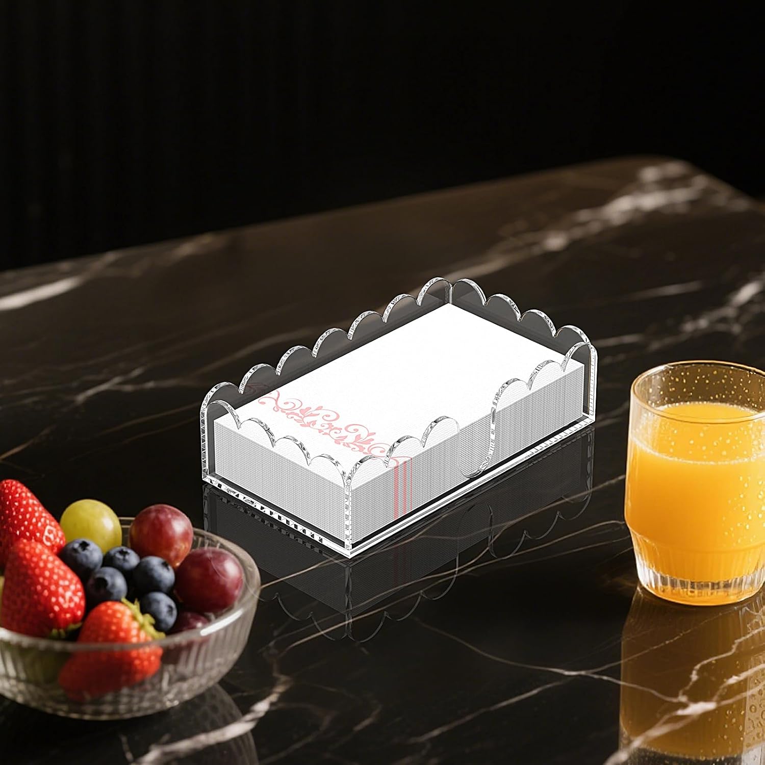 Acrylic Napkin Holder / Guest Towel Holder / Clear