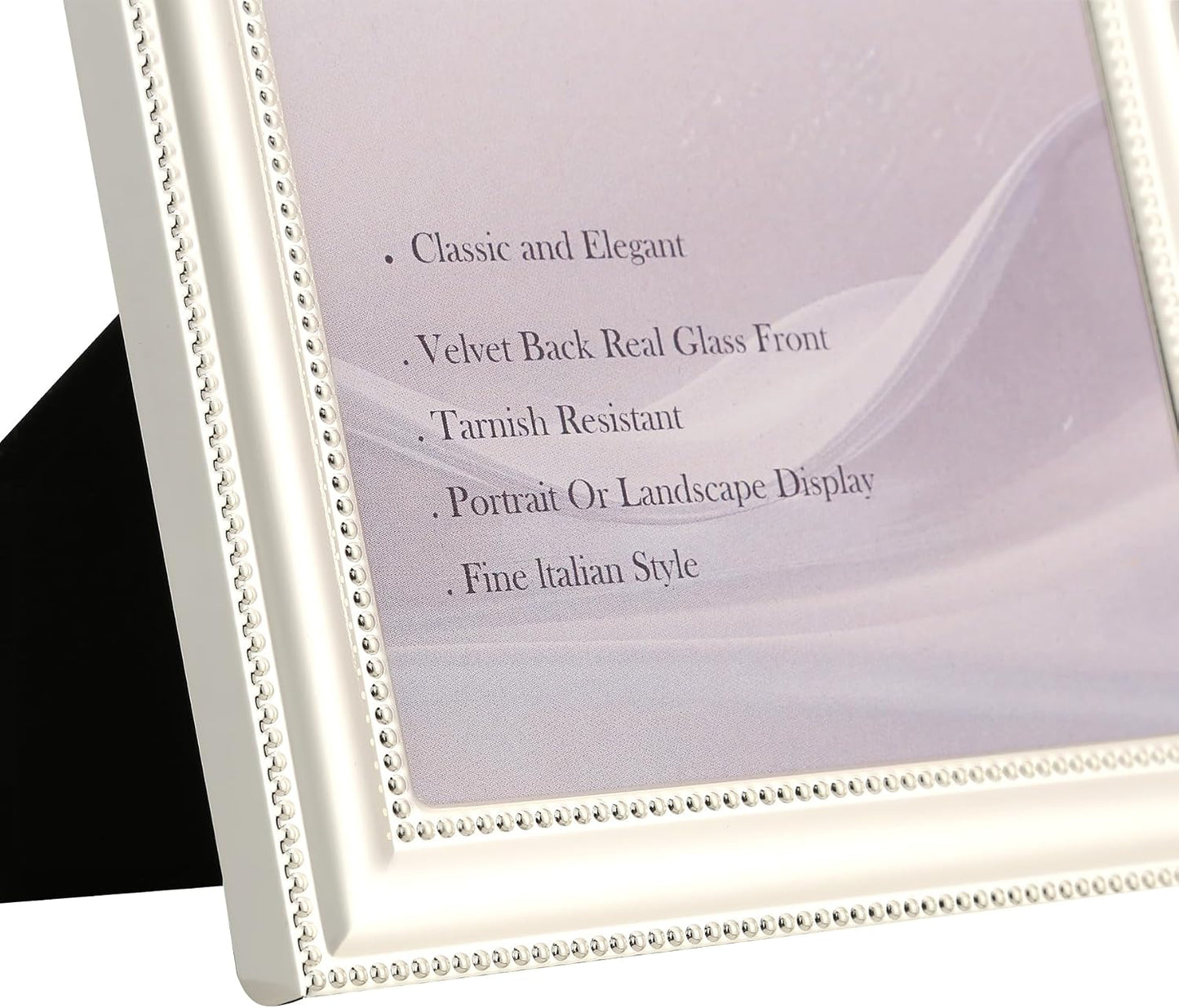 YiPinYin Classy Silver Plated 8x10'' Metal Picture Frame 2 pack,Classic Beaded Frame 8x10'' Mat 5x7'',Real Glass Front