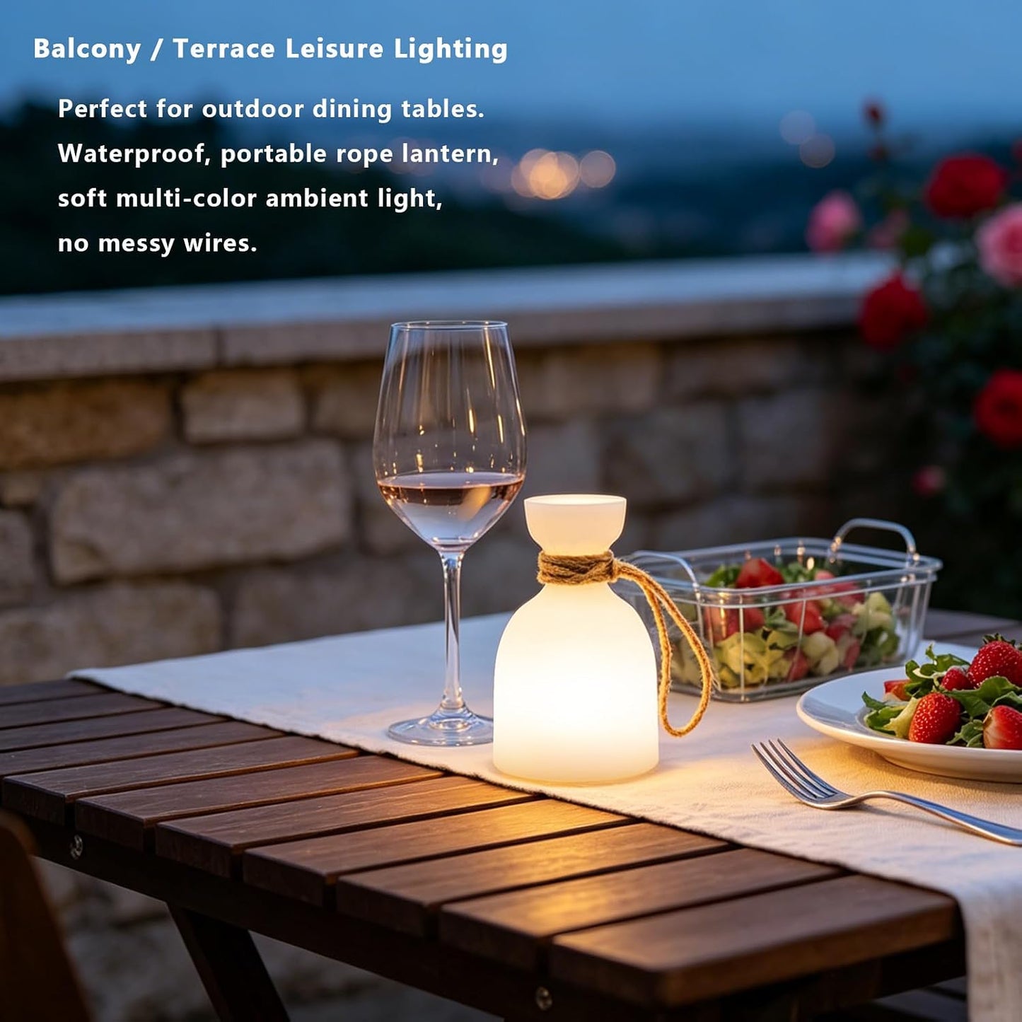 uuffoo 2 Pack Portable Led Lamp Waterproof, Led Camping Lantern Light with Handle, Rechargeable Night Lights with