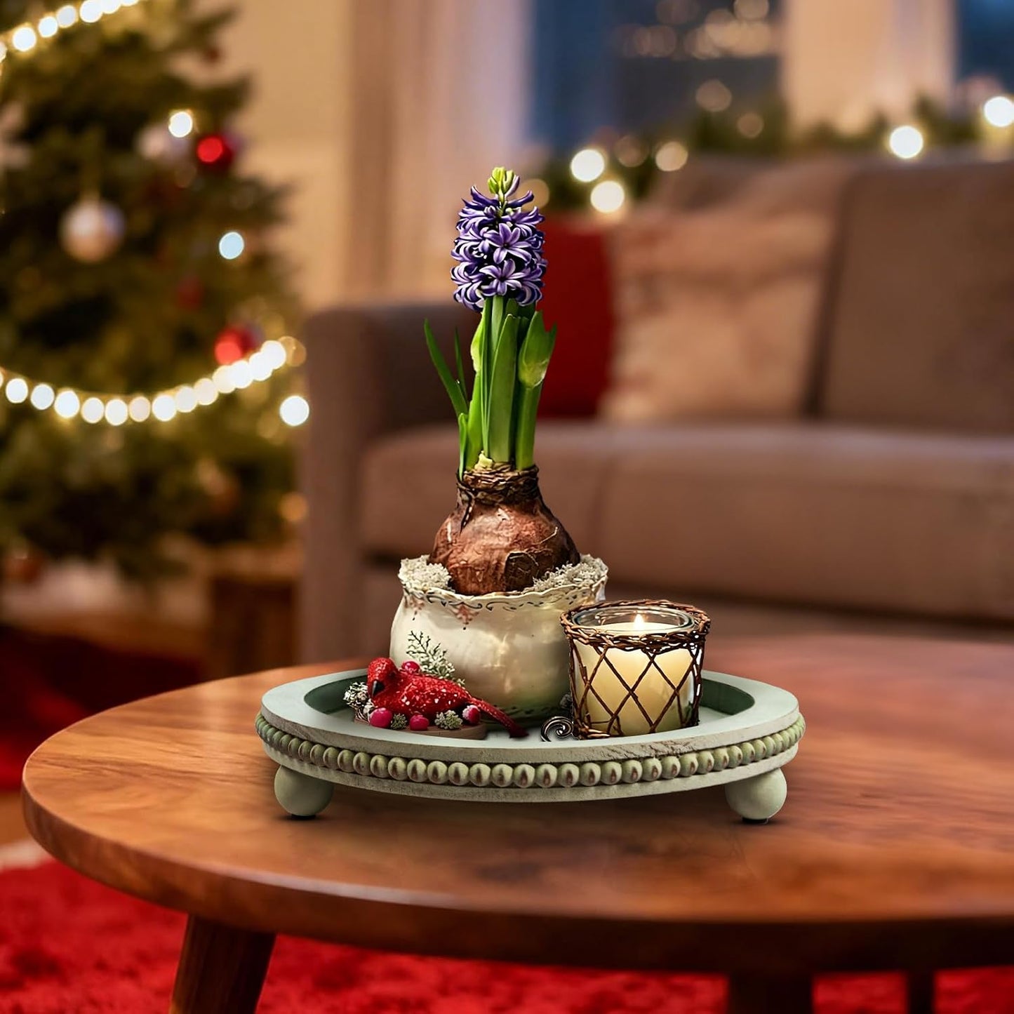 Wooden Decorative Tray / Sage Green