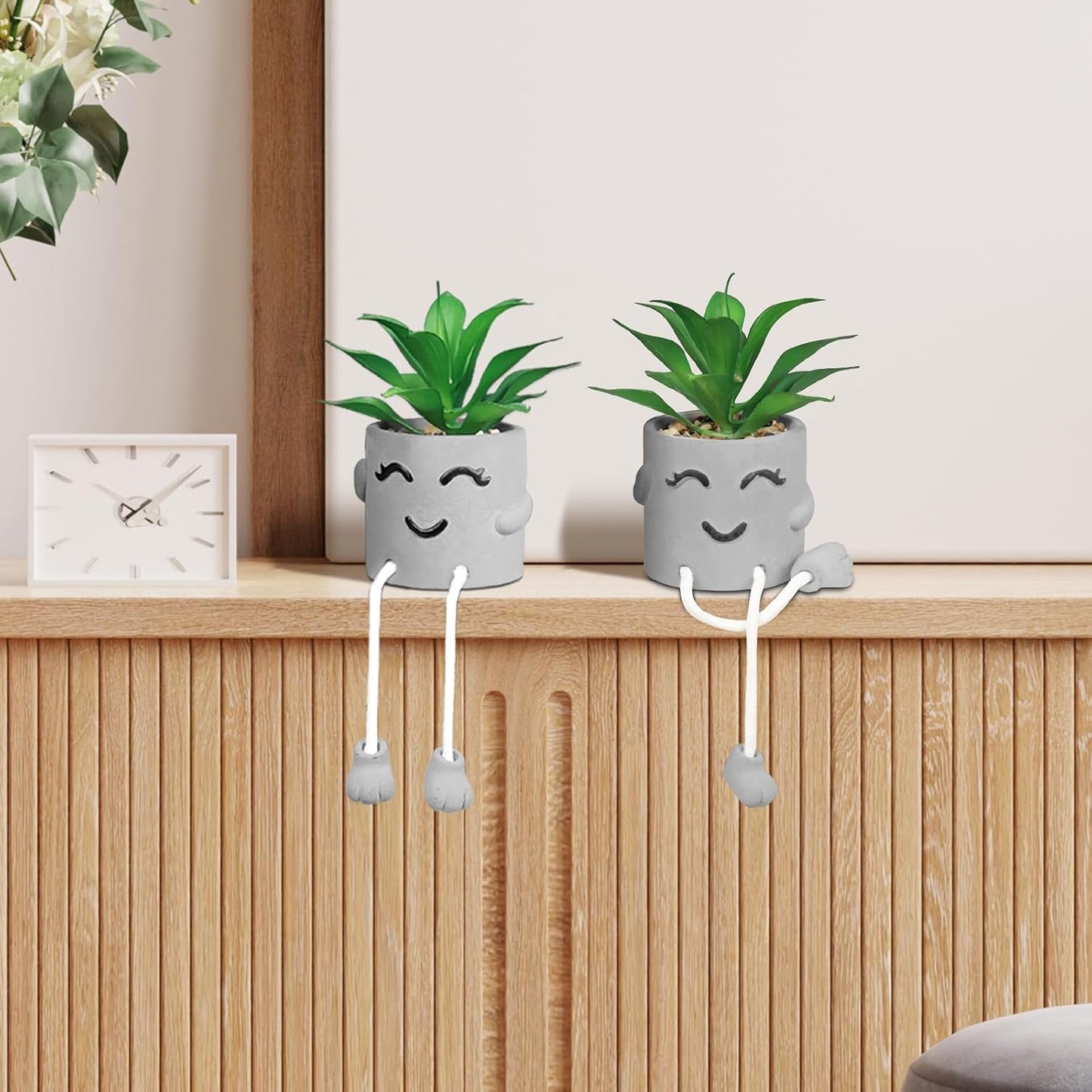 Artificial Plants Bathroom Decor / Gray-2a / Set of 2