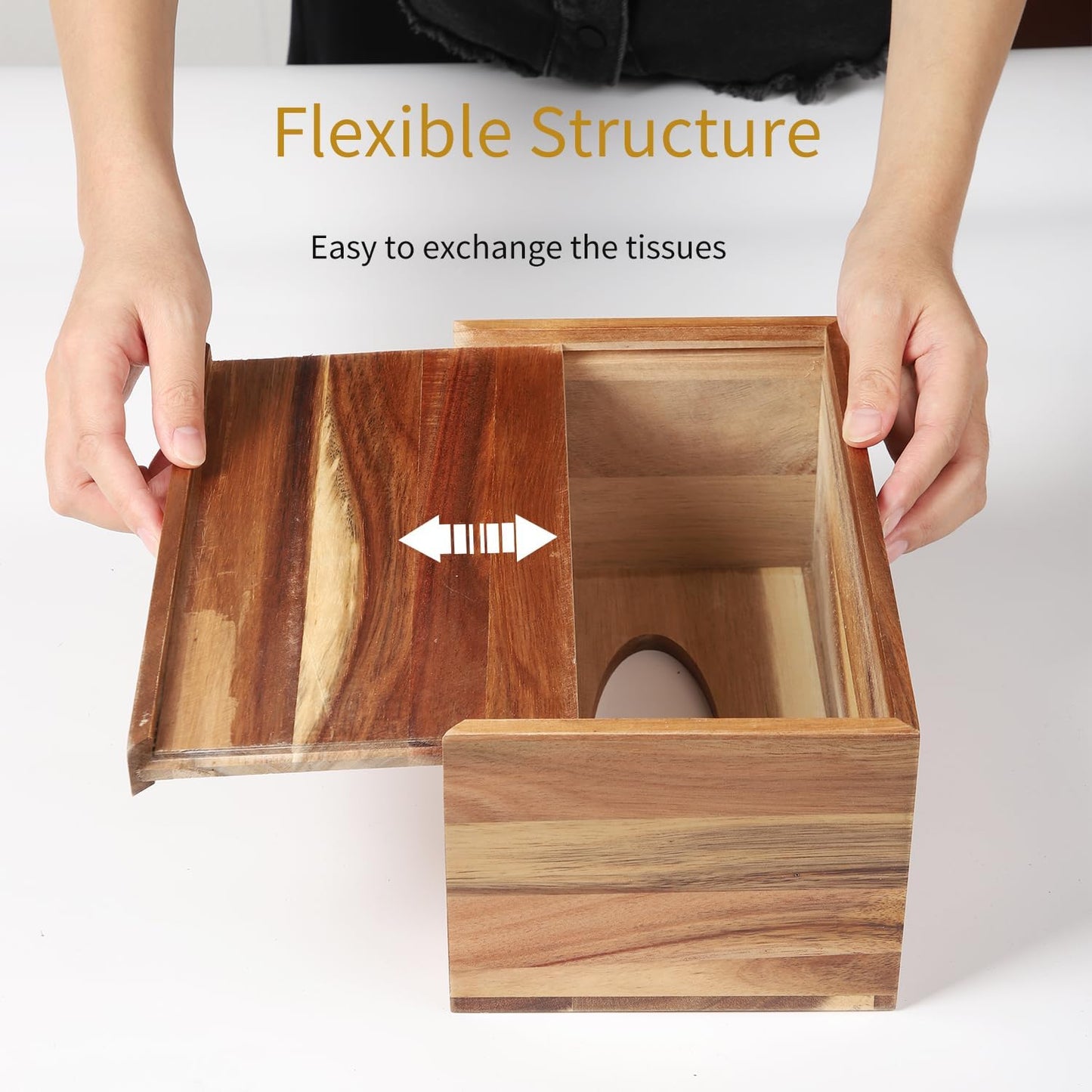 Acacia Wood Tissue Box Cover Rectangle / Acacia-rectangle