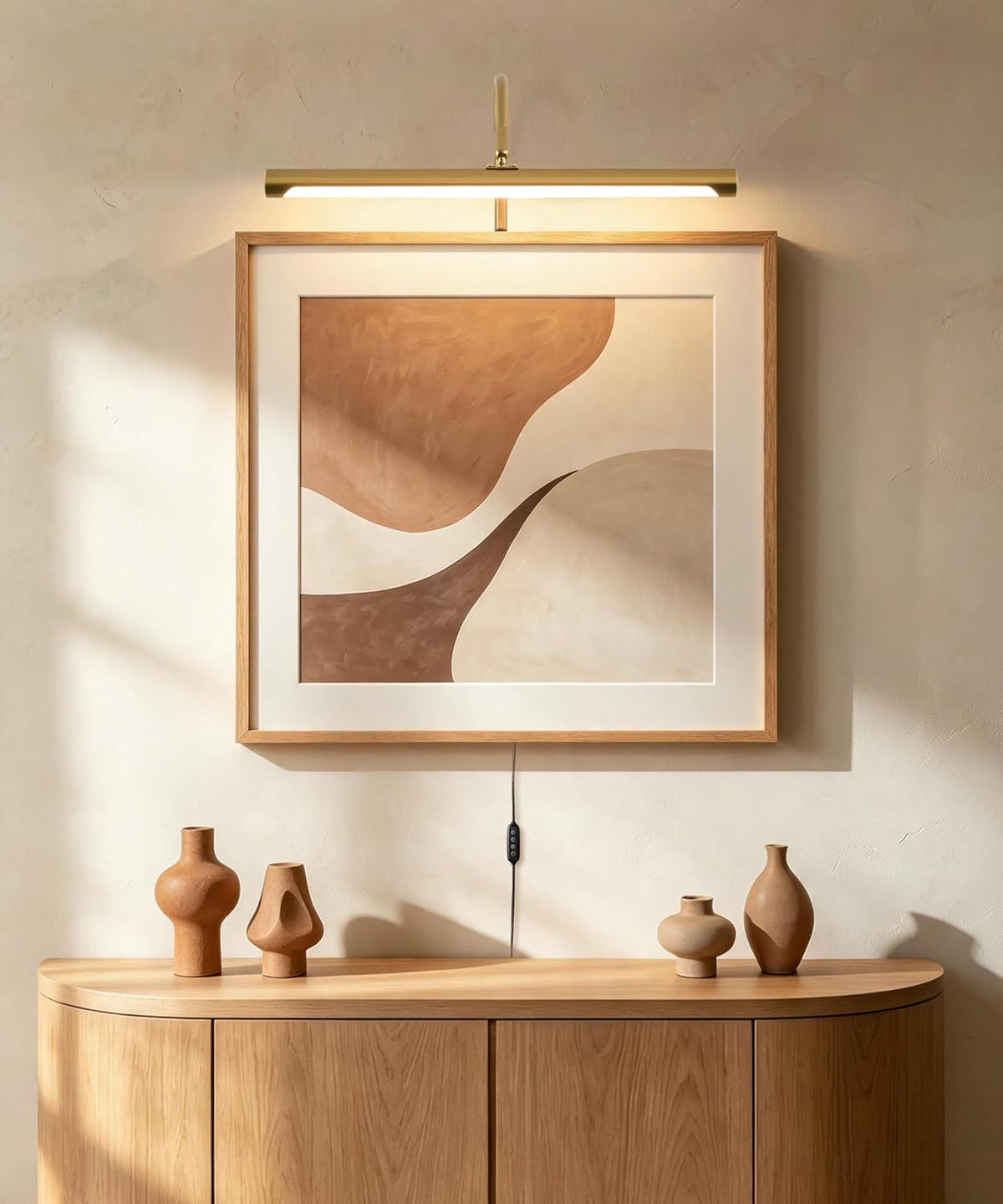 ZitoStory Plug in Picture Light for Wall, Modern Dimmable Picture Frame Lights with Remote LED Wall Art Lights for